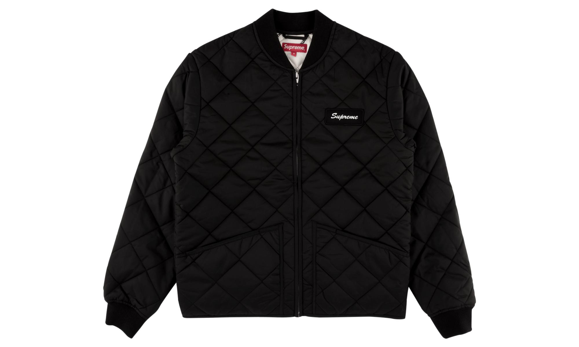 supreme color blocked quilted jacket