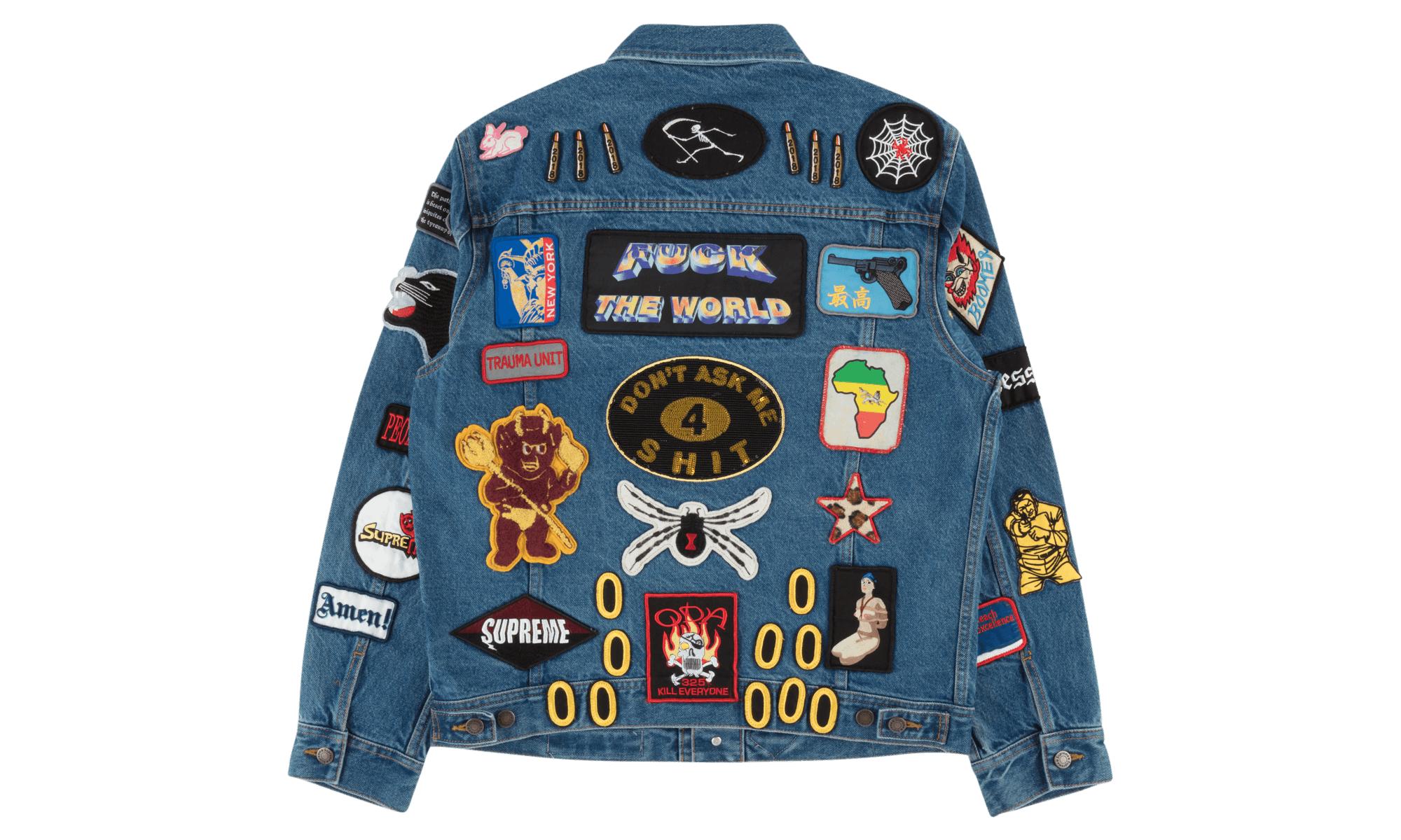 supreme patches denim trucker jacket
