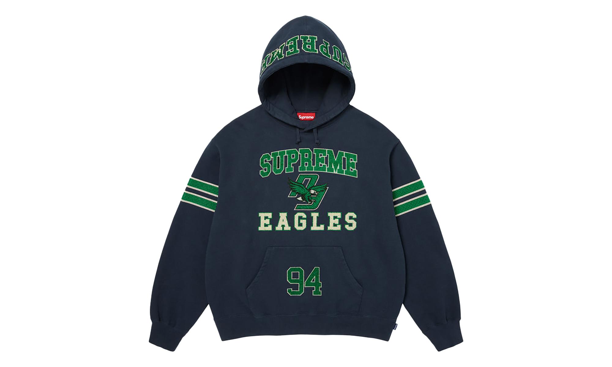 Supreme Rhinestone Eagle Hooded Sweatshirt 