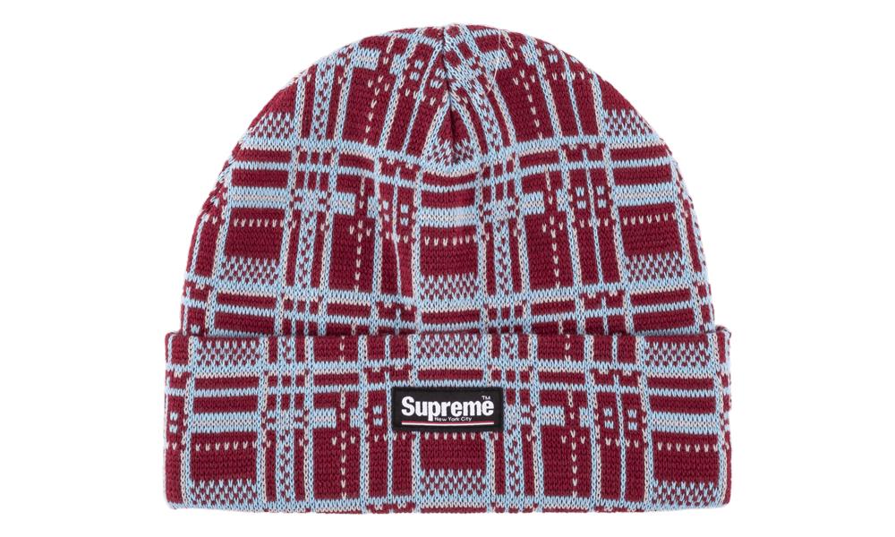 supreme plaid beanie