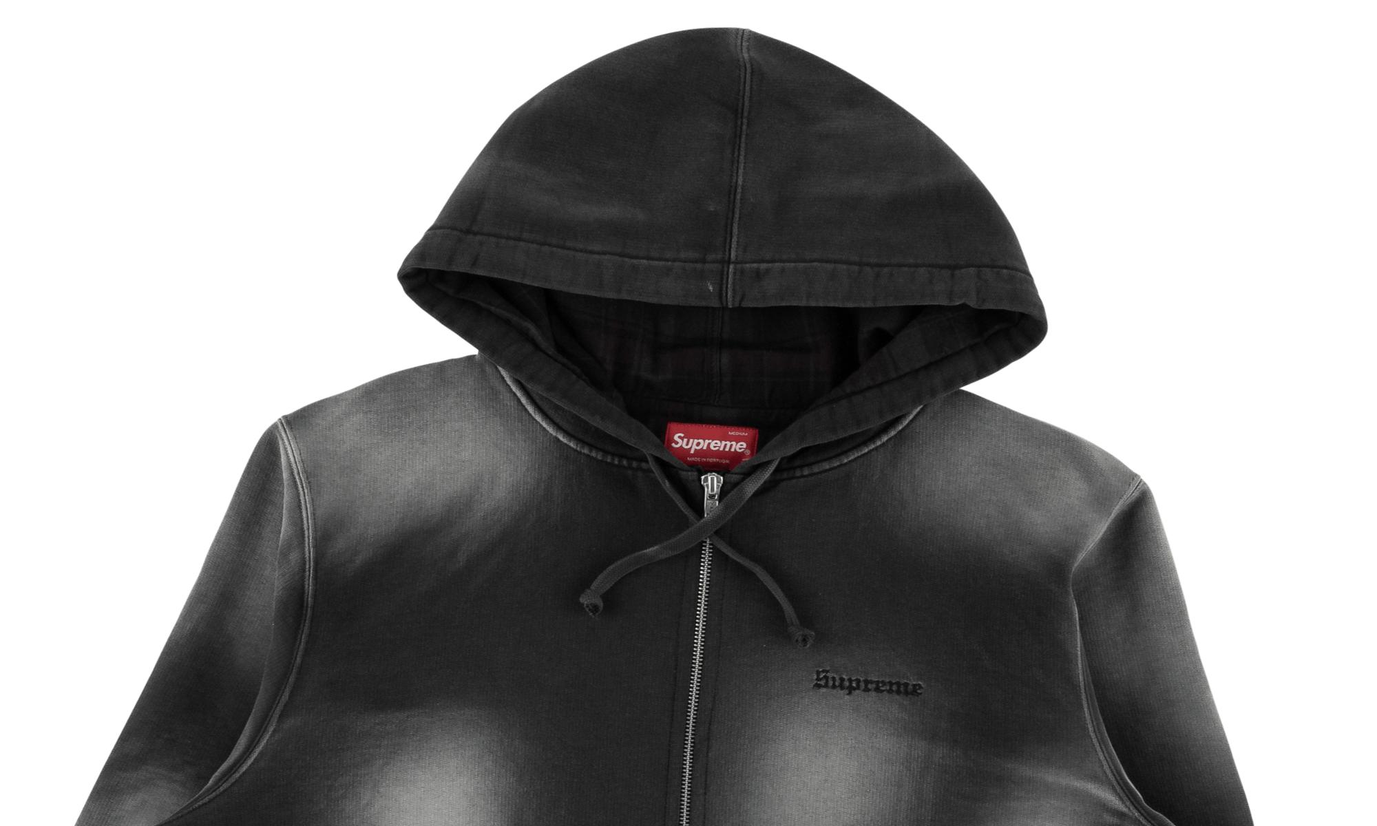 supreme bleached zip up sweatshirt