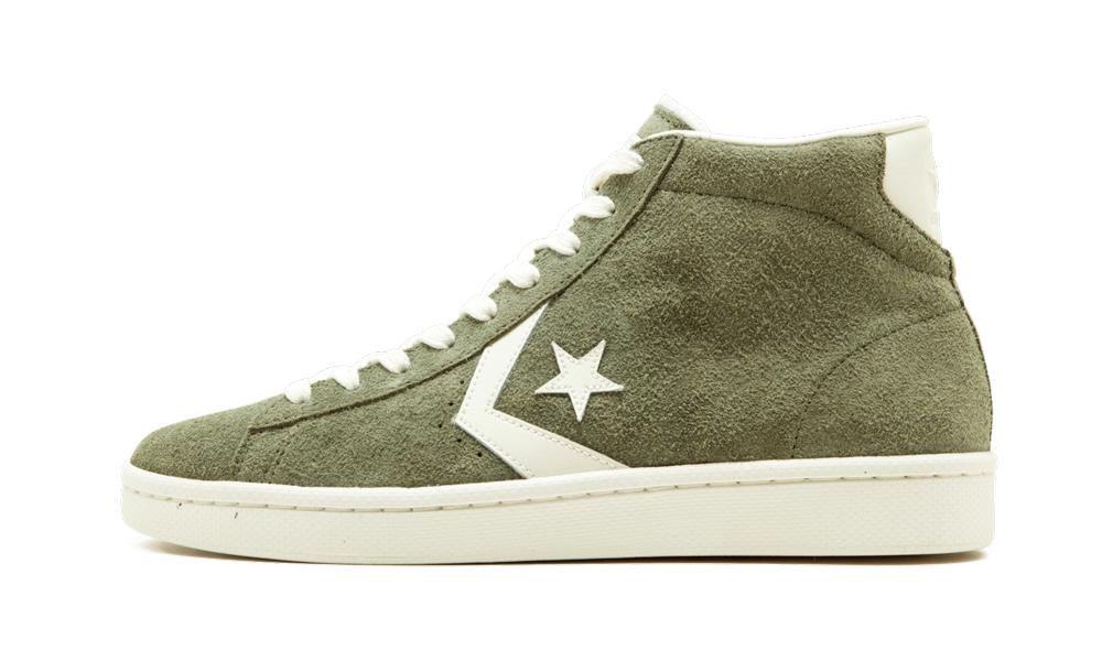 converse pro leather suede green