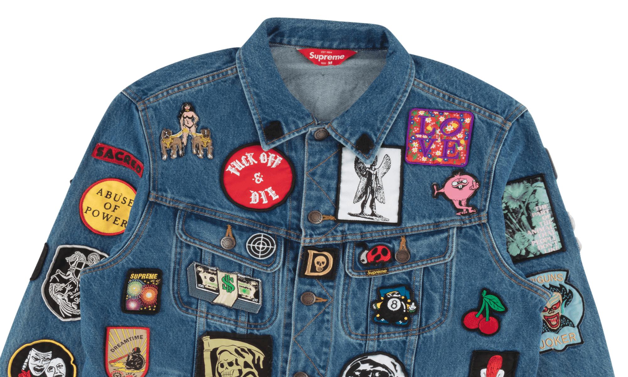 supreme jean jacket patches