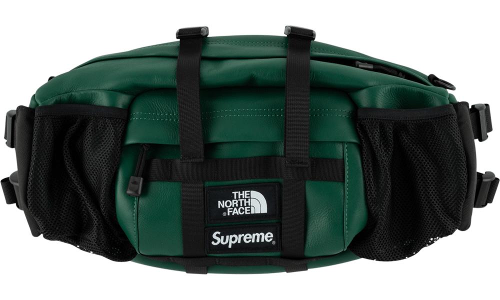 Supreme Tnf Leather Mountain Waist Bag &#39;fw 18&#39; in dk Green (Green) for Men - Lyst