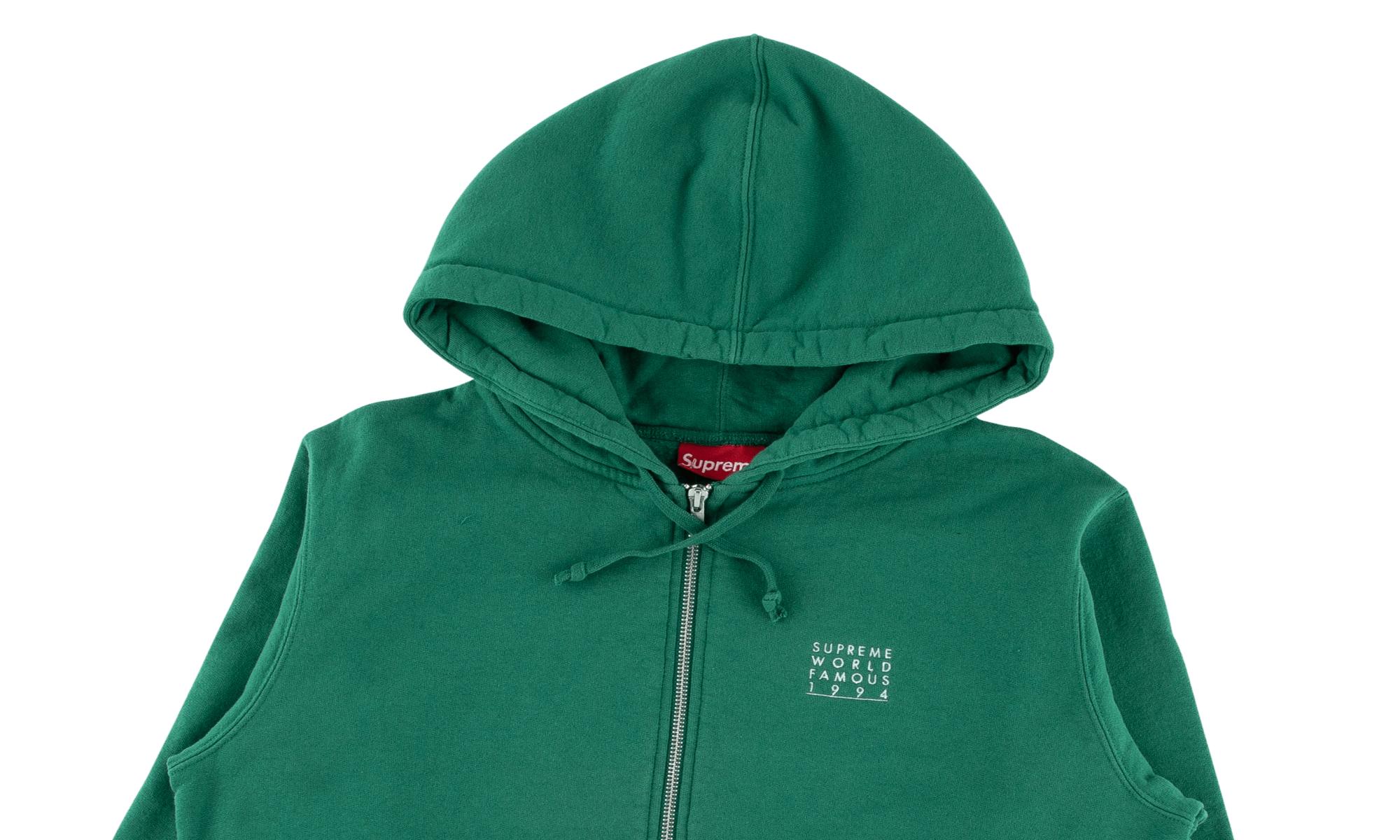 supreme world famous zip up hooded sweatshirt