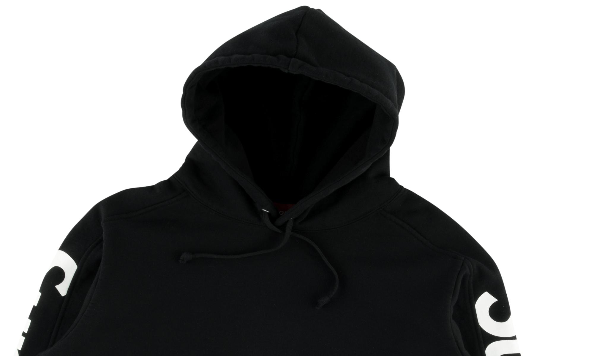 supreme sideline hooded sweatshirt black