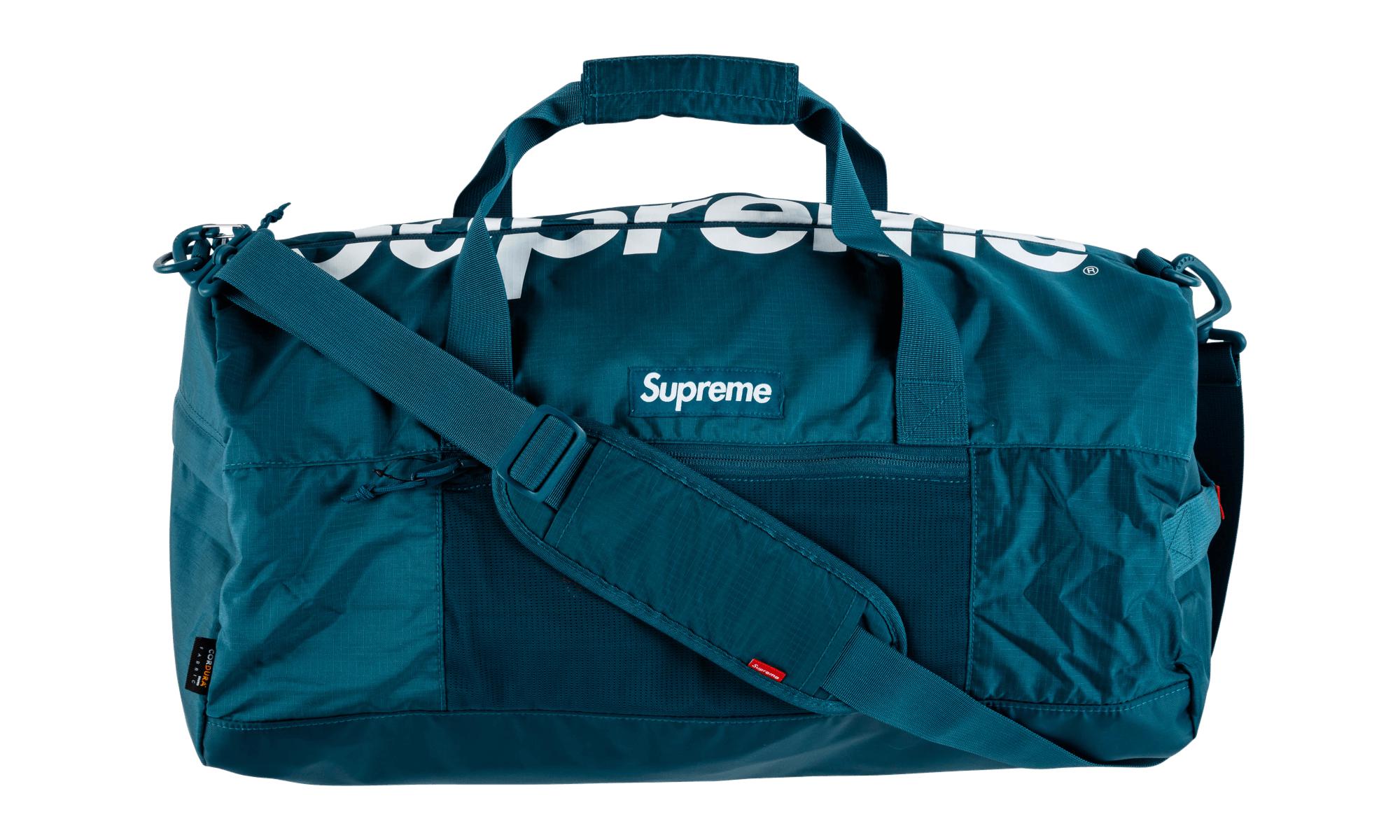supreme duffle bag teal
