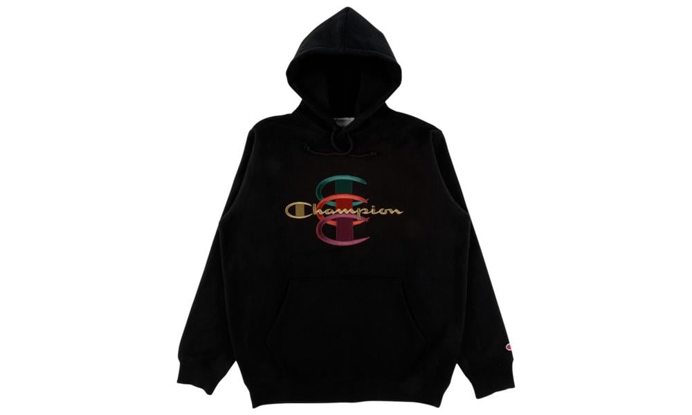 supreme champion stacked c hooded sweatshirt black