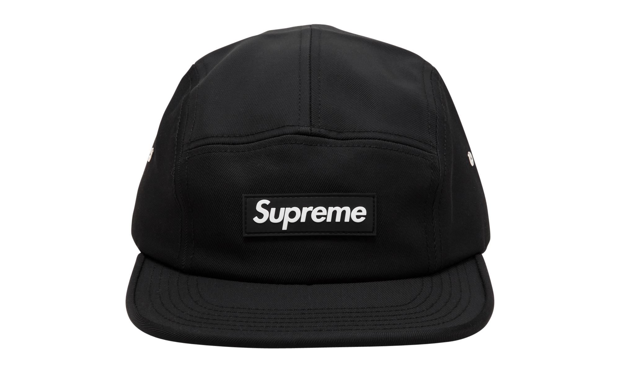 supreme rubber logo camp cap