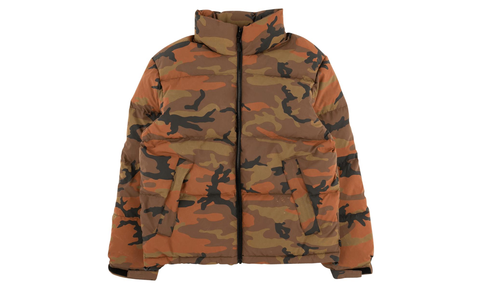 supreme reflective camo down jacket