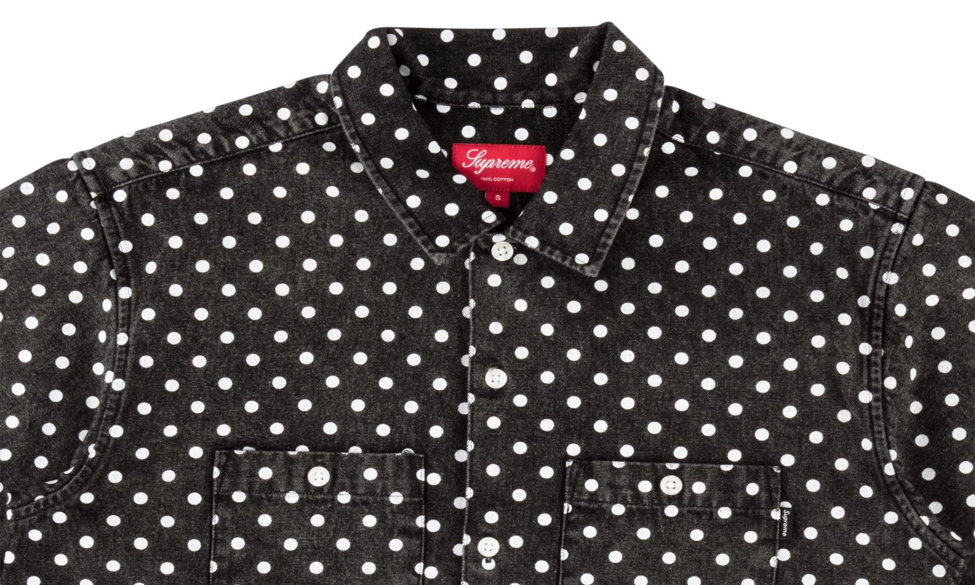 supreme polka dot denim shirt