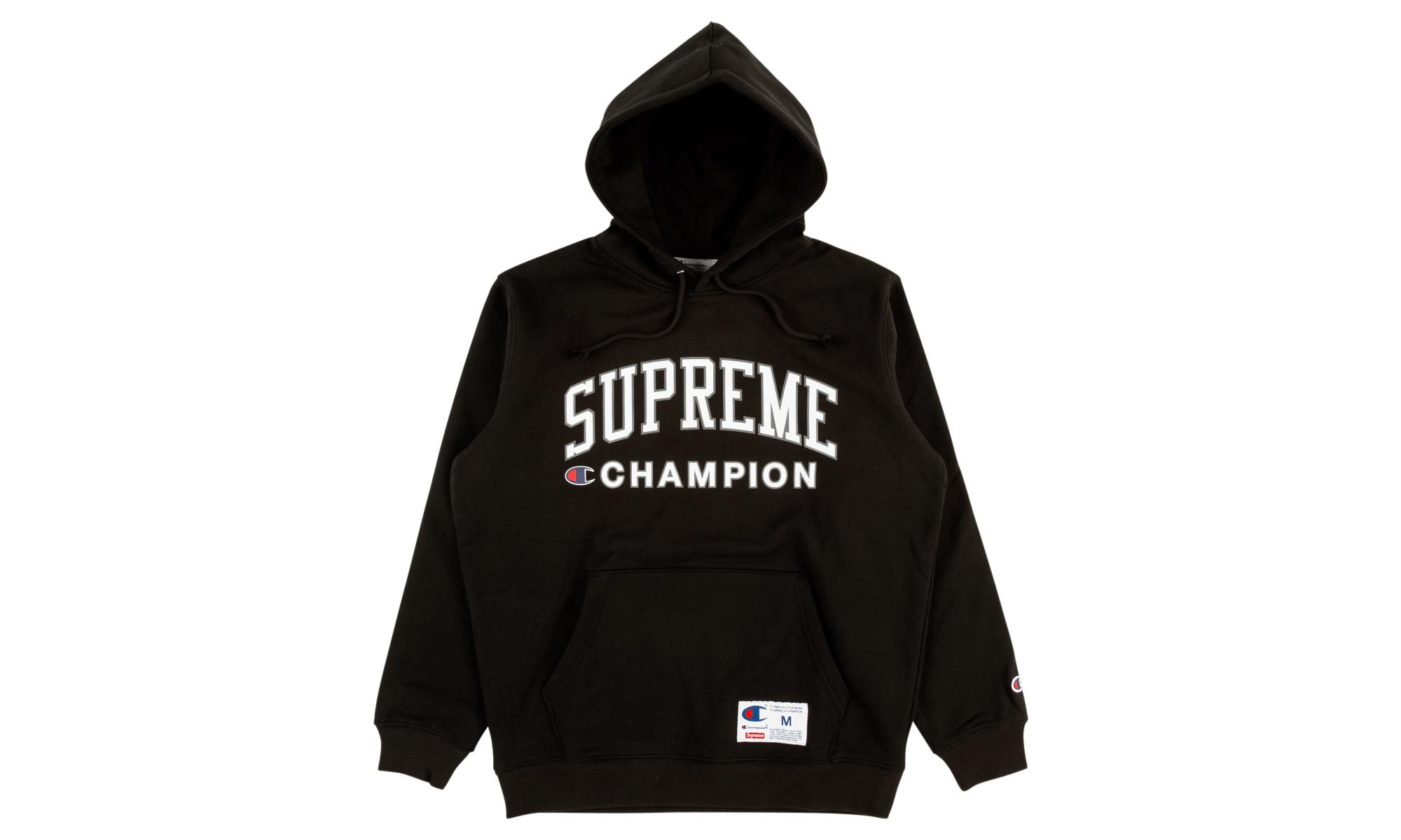 black supreme champion hoodie