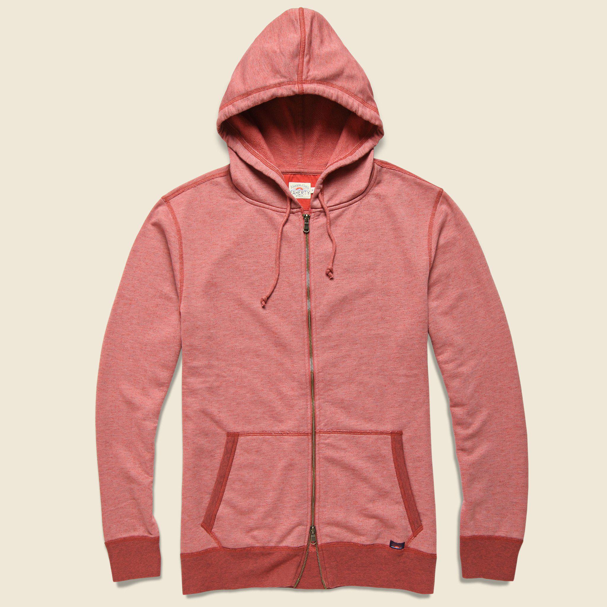 faded red hoodie
