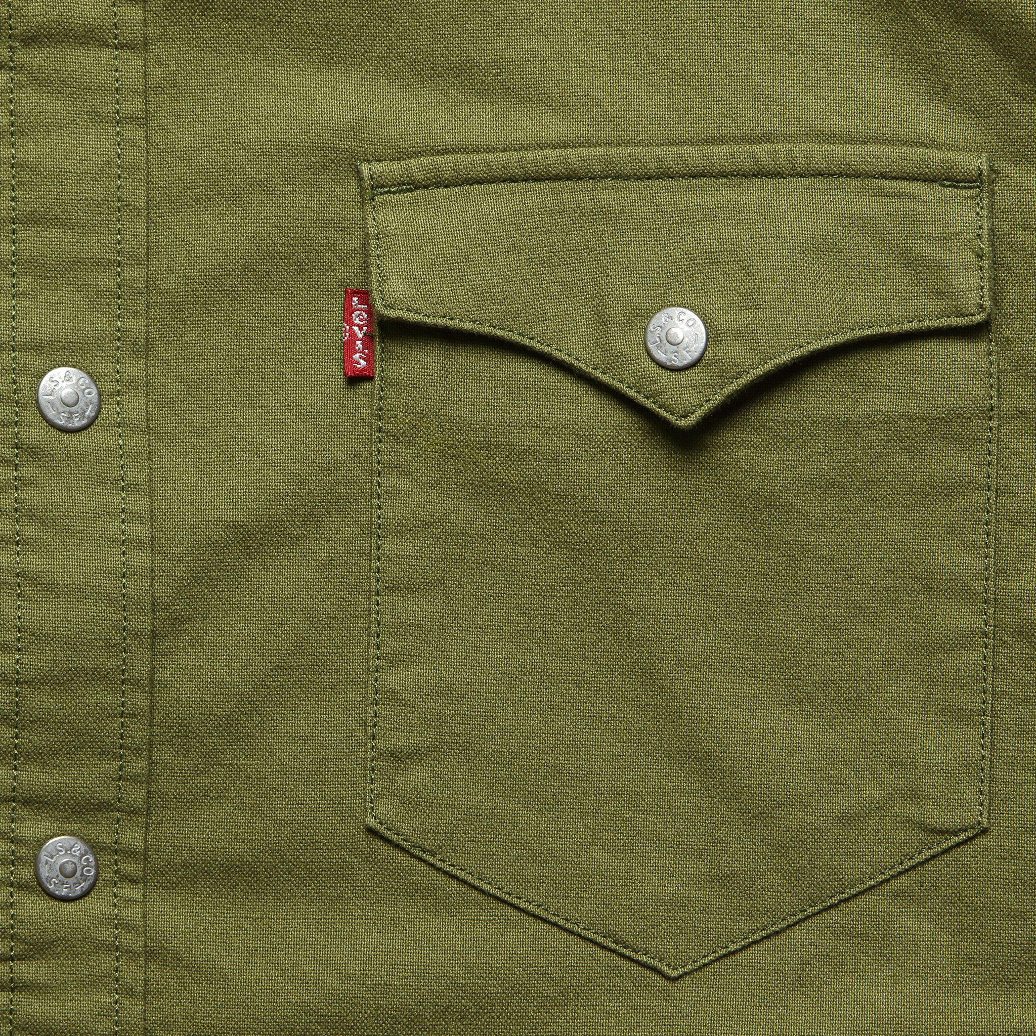 levi's barstow western shirt green