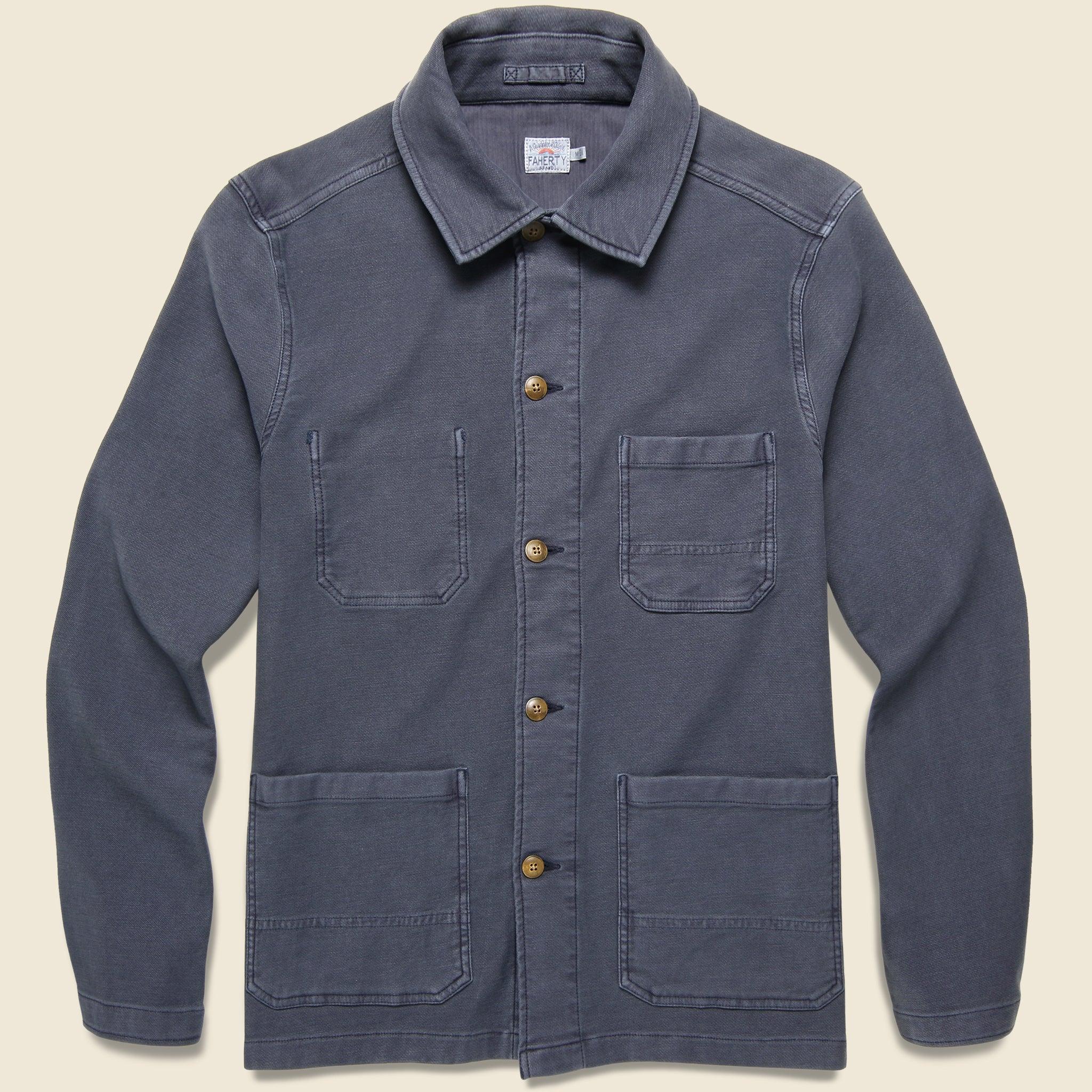Faherty Stretch Terry Chore Jacket - Navy in Blue for Men | Lyst
