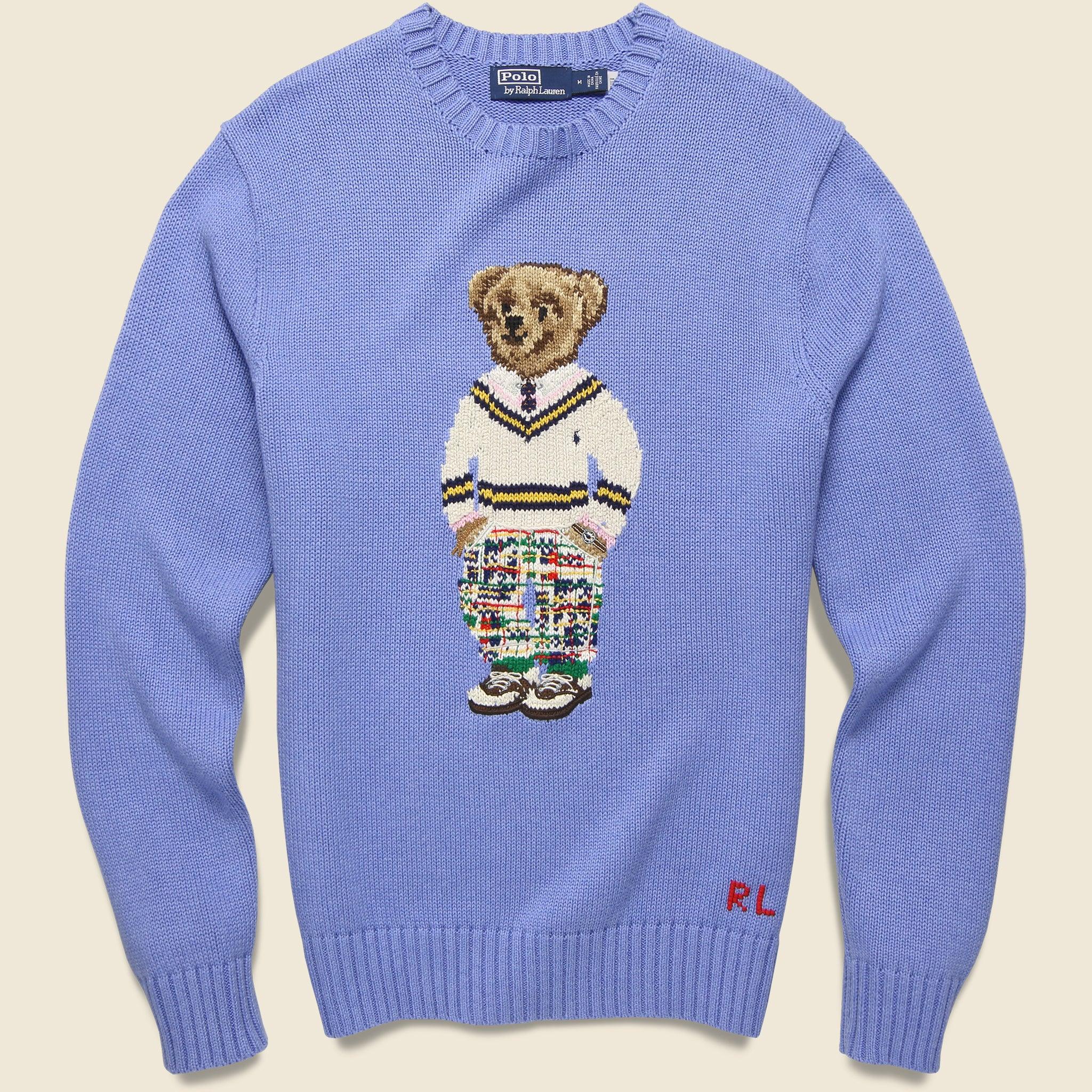 Polo Ralph Lauren Preppy Bear Crewneck Sweater - Light Blue for Men | Lyst