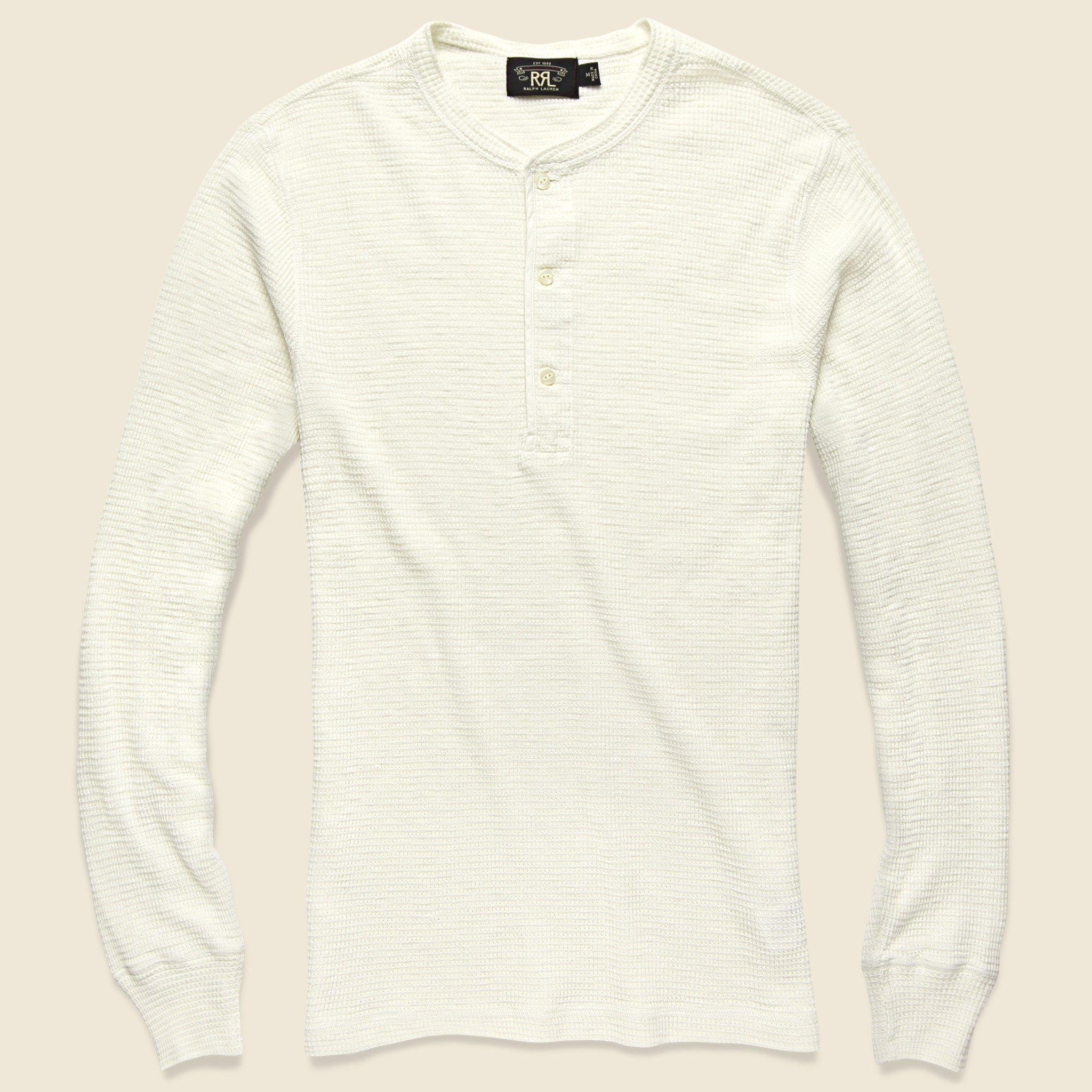 rrl waffle knit henley