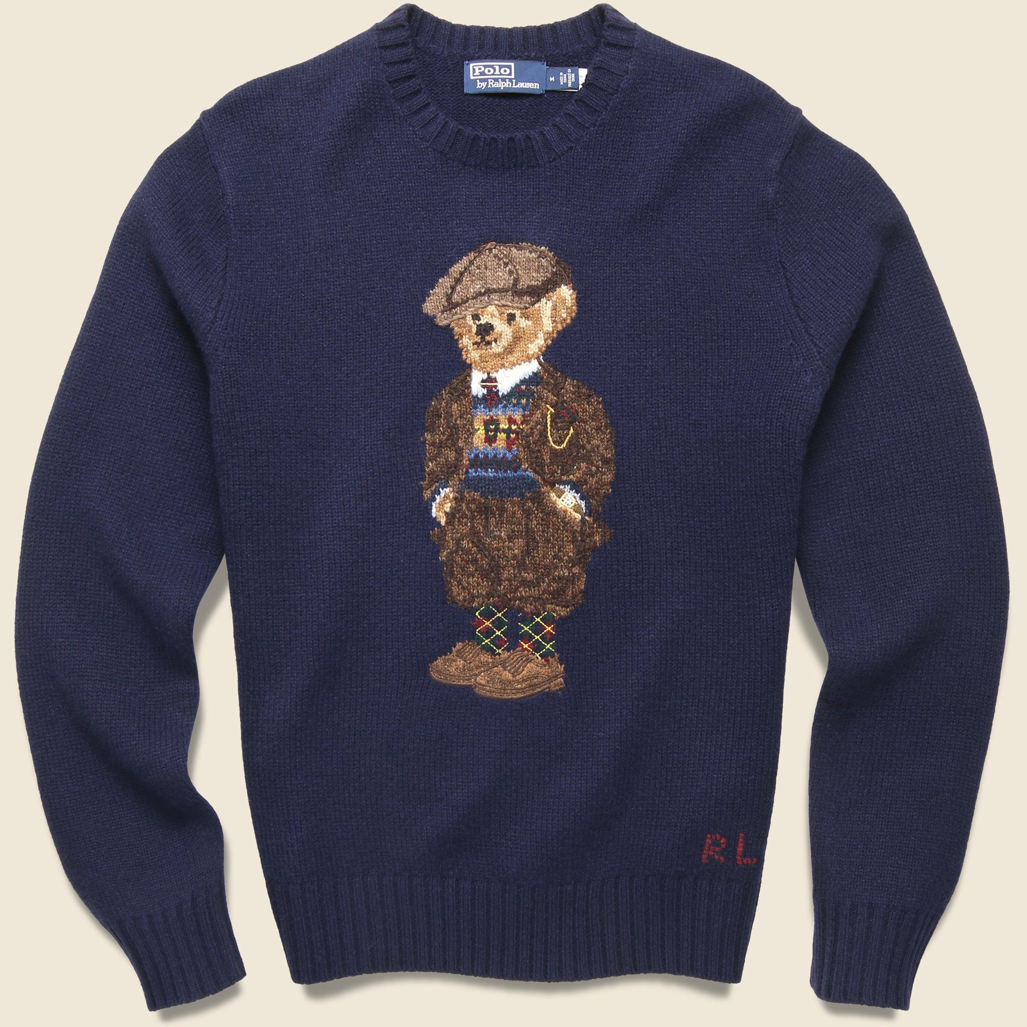 Polo Ralph Lauren Heritage Bear Crewneck Sweater - Navy in Blue for Men