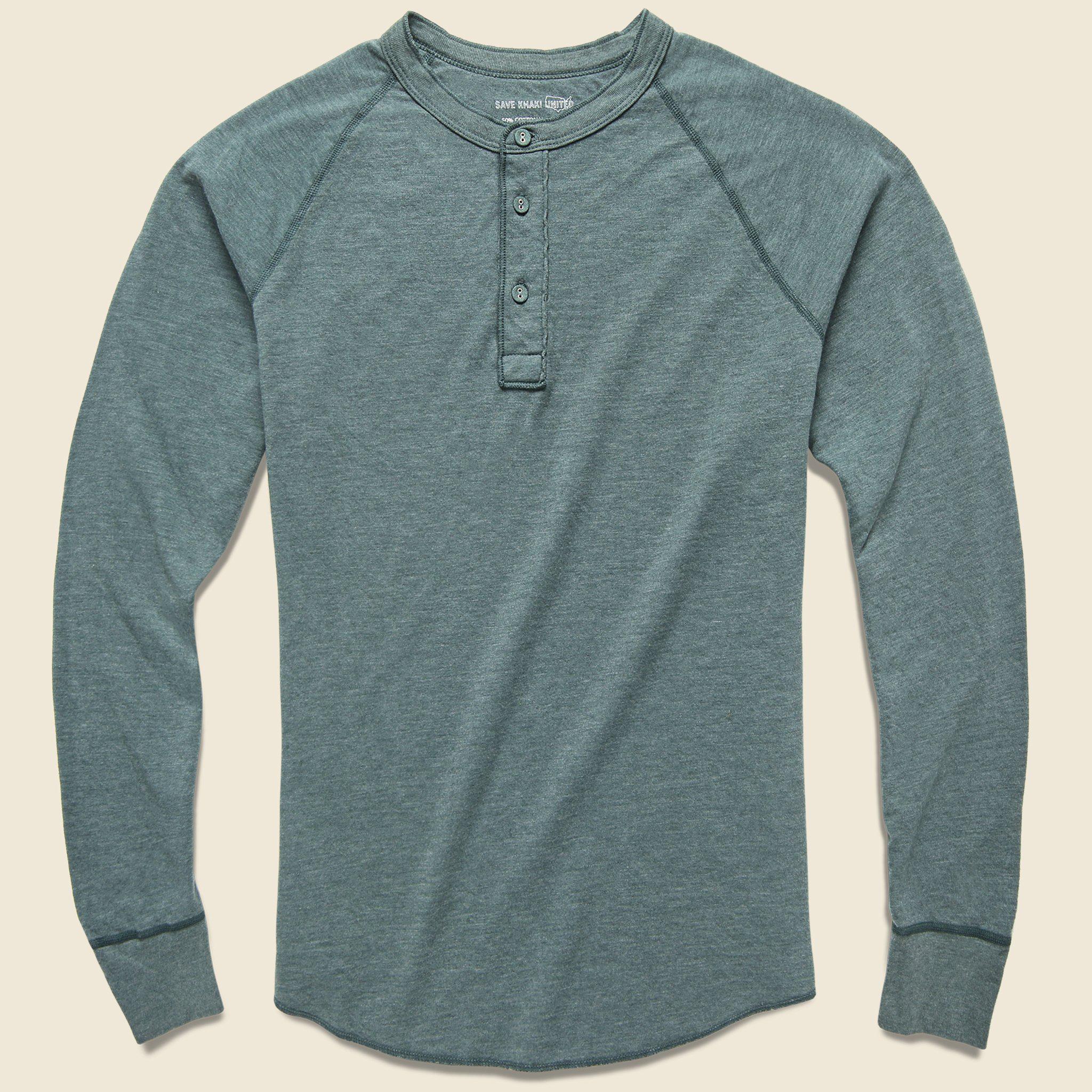 Save Khaki Cotton Pointelle Henley - Olive Drab in Green for Men - Lyst