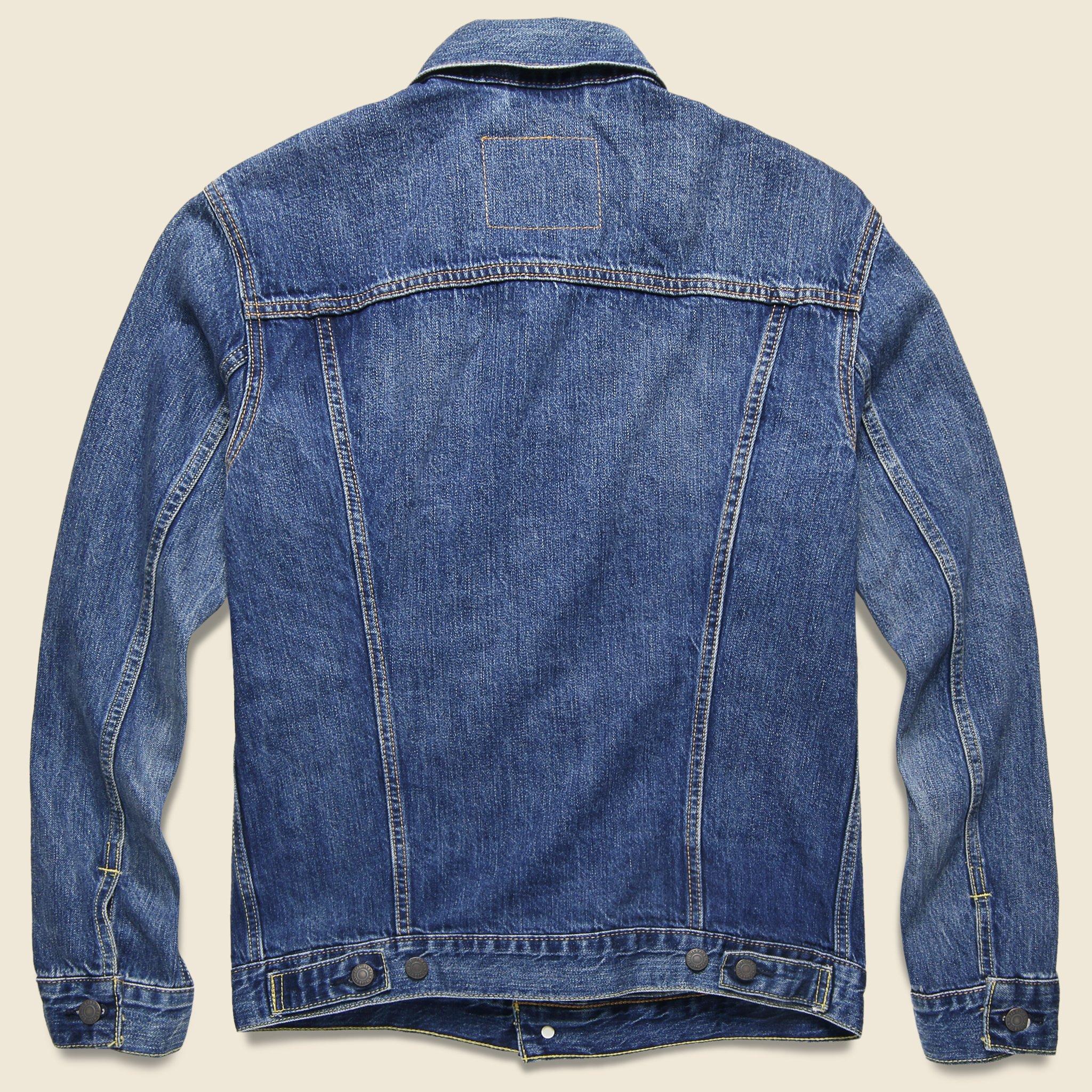 levi's berk denim trucker jacket in black