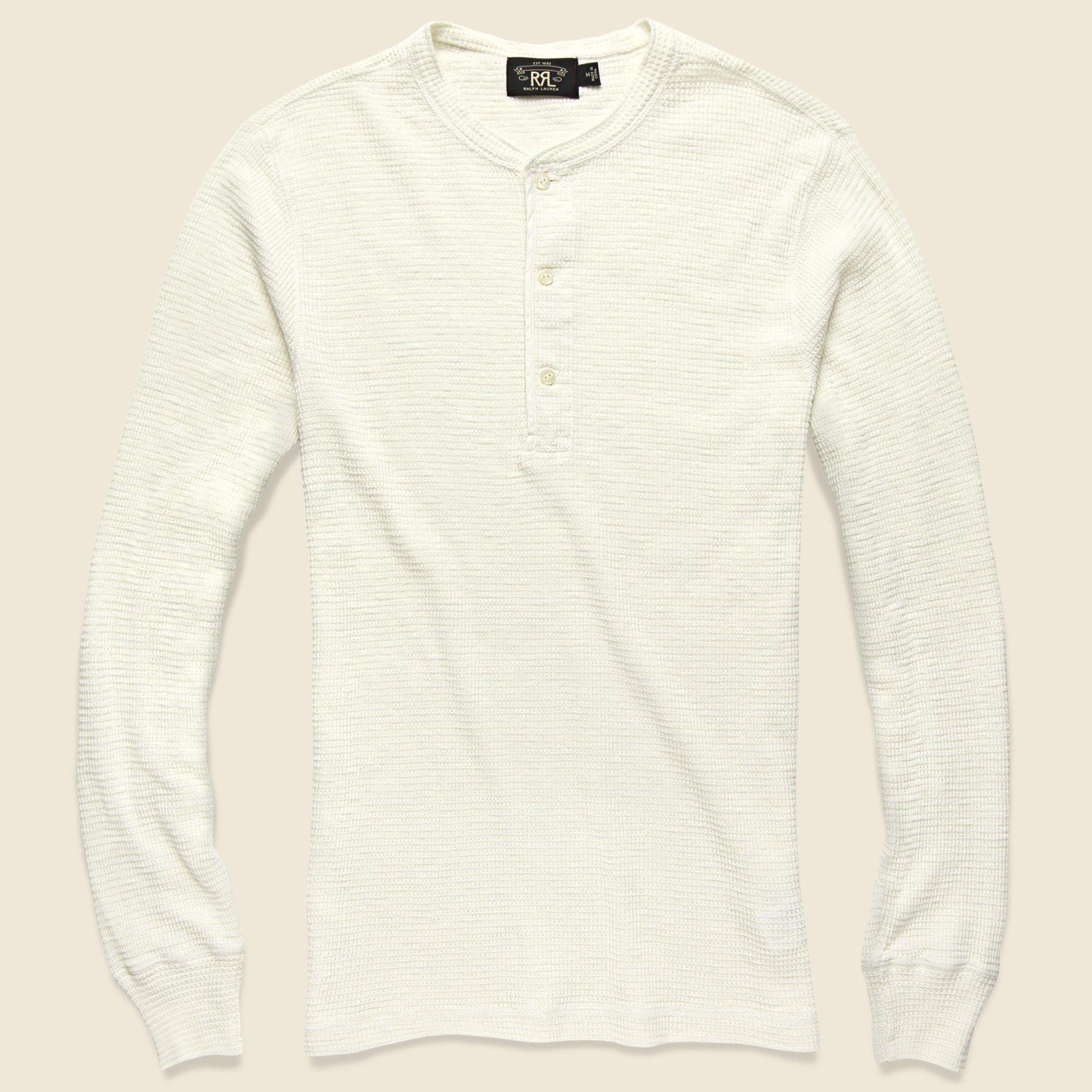 RRL Cotton Waffle-knit Henley - Paper 