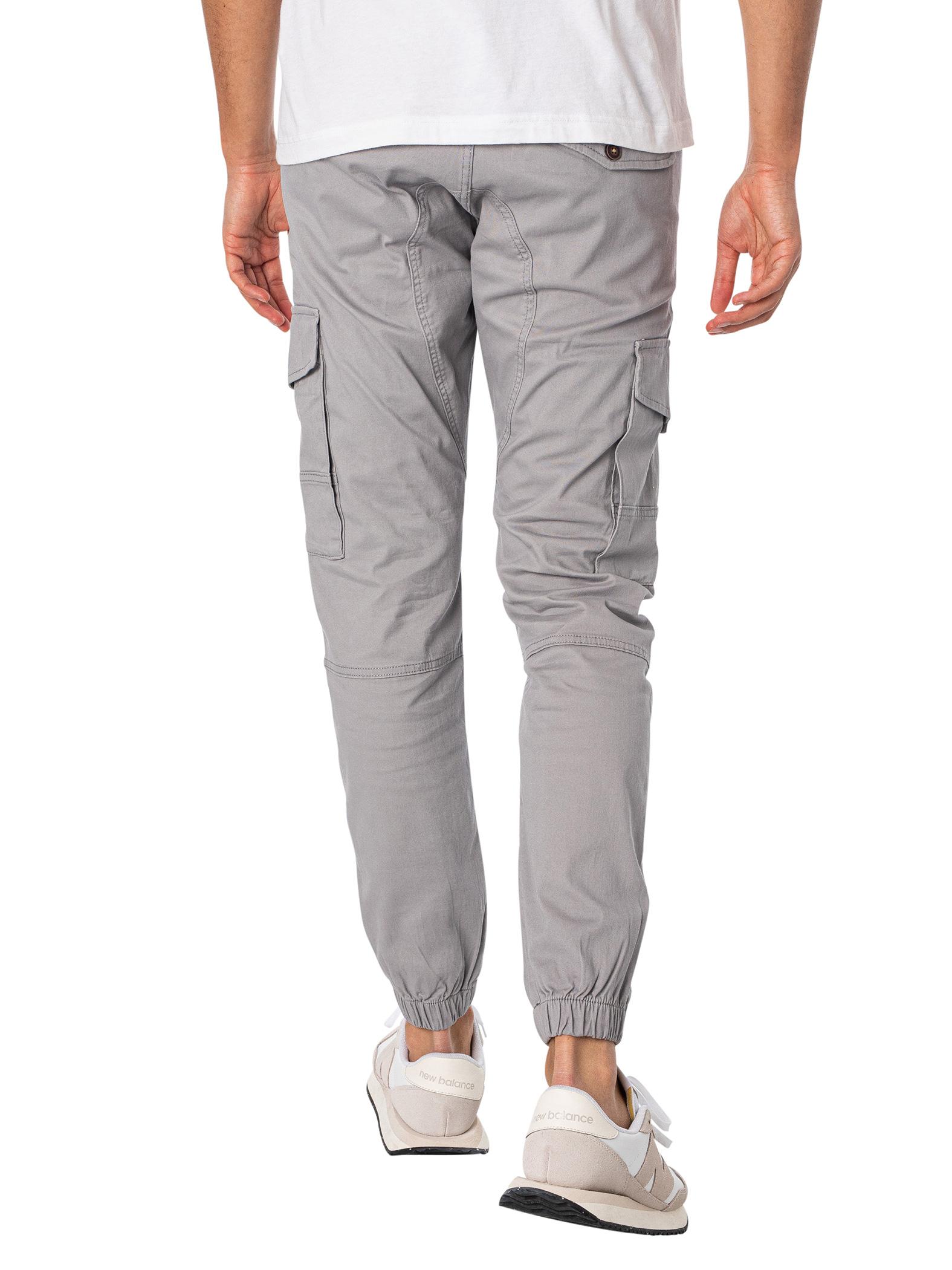 Mann JACK & JONES Broek Cargo Jogger Pantalon PAUL FLAKE AKM 542 Twill Denim Elastische Taille, Colour:Navy, Pant Size:31W / 34L
