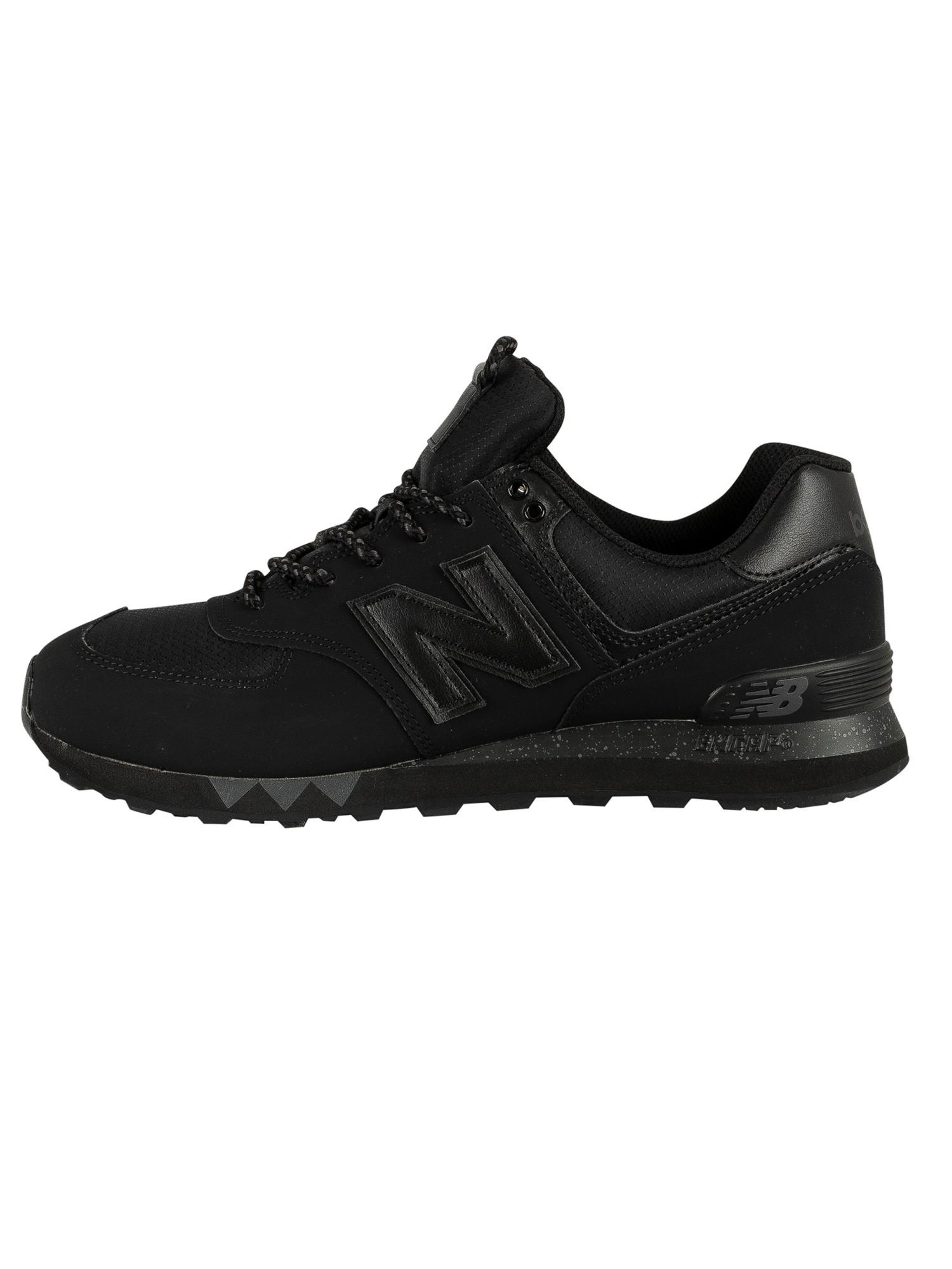 New Balance Suede 574 Leather Trainers in Black for Men - Lyst