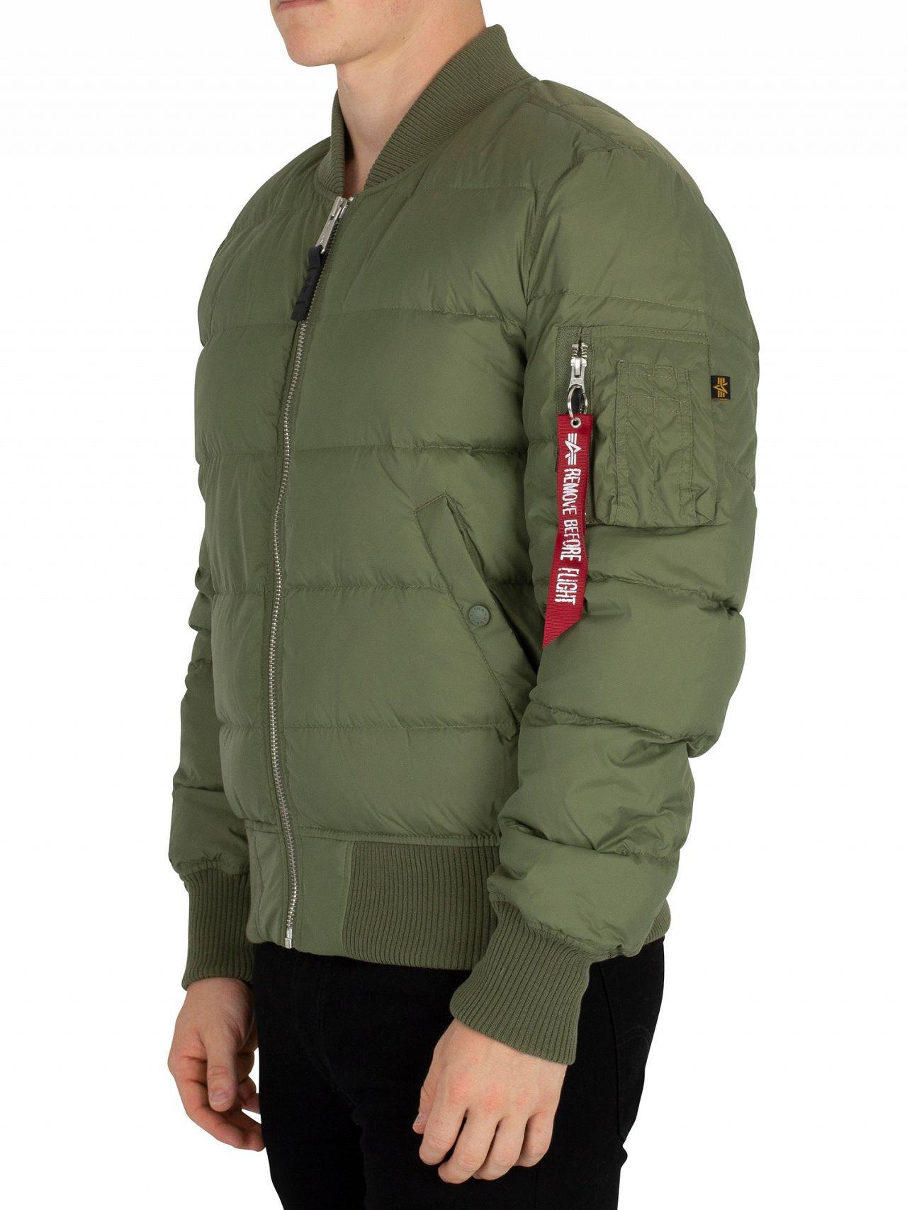Alpha Industries Synthetic Sage Green Ma-1 Puffer Bomber Jacket for Men |  Lyst