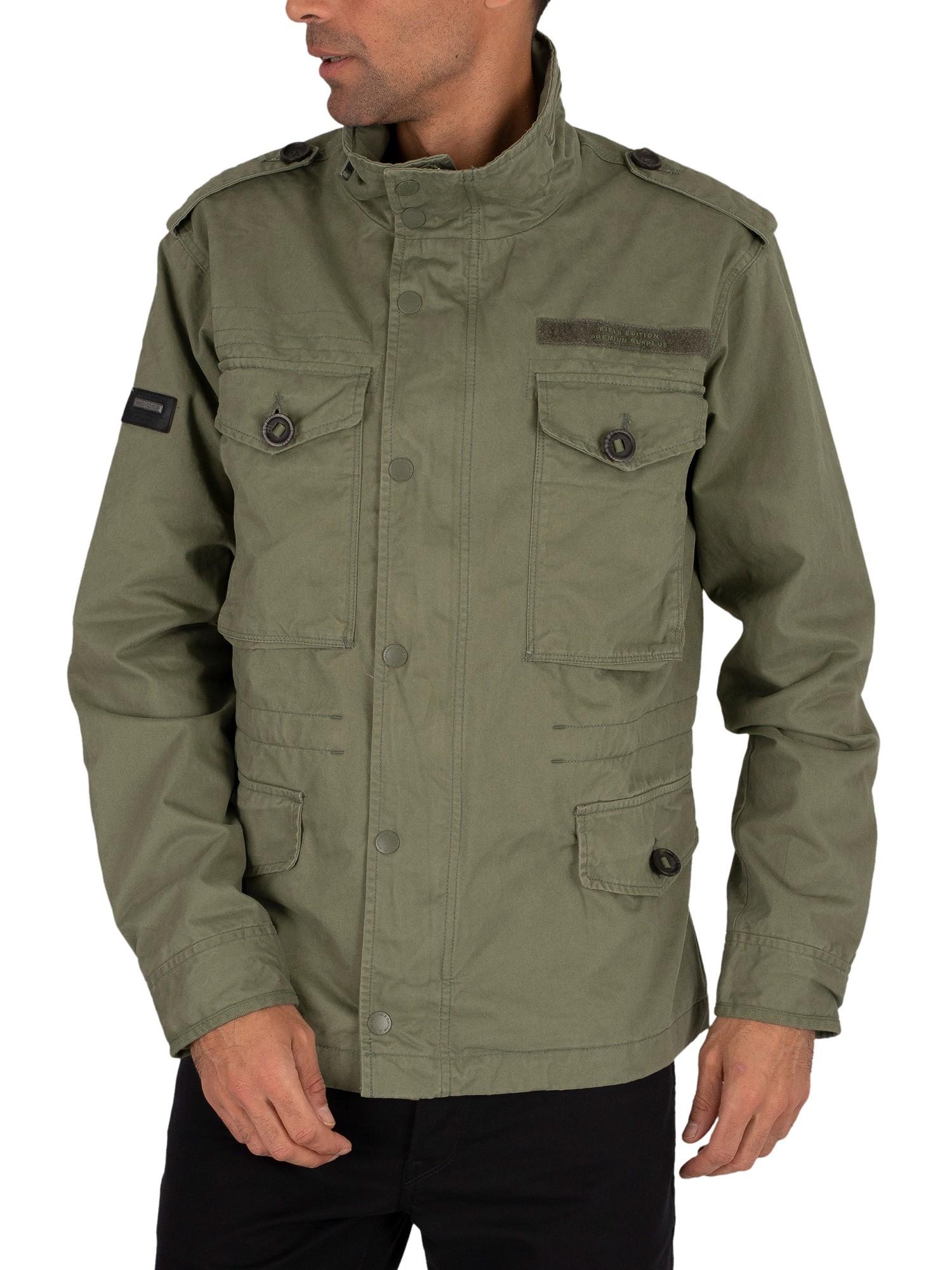 Superdry Cotton Field Jacket in Green for Men | Lyst