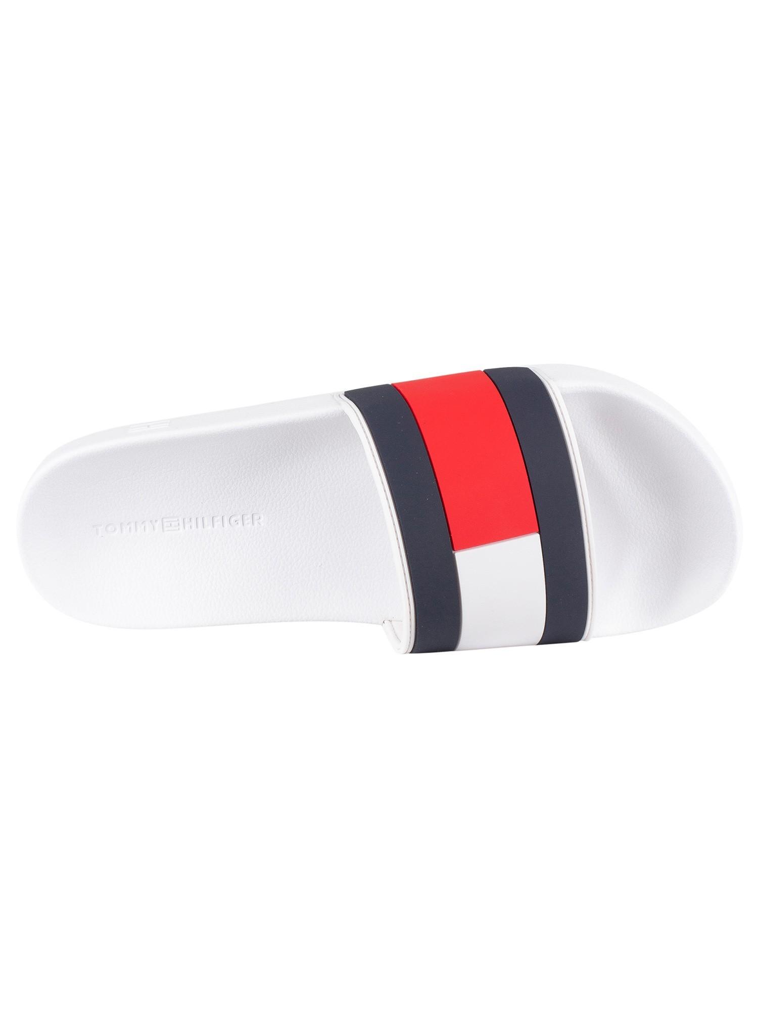 tommy hilfiger sliders white