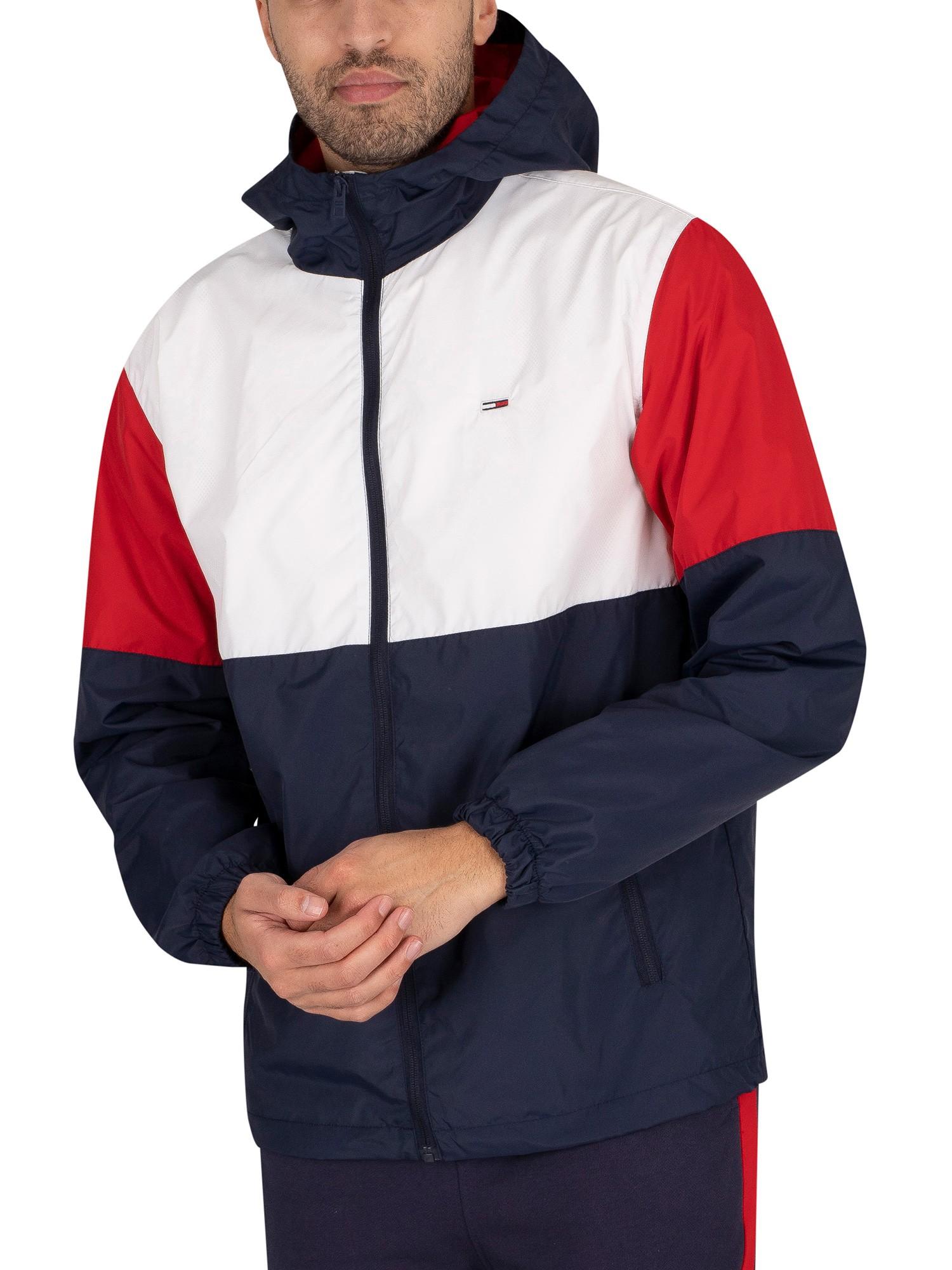 Tommy Hilfiger Synthetic Nylon Colourblock Windbreaker Jacket in White for  Men | Lyst
