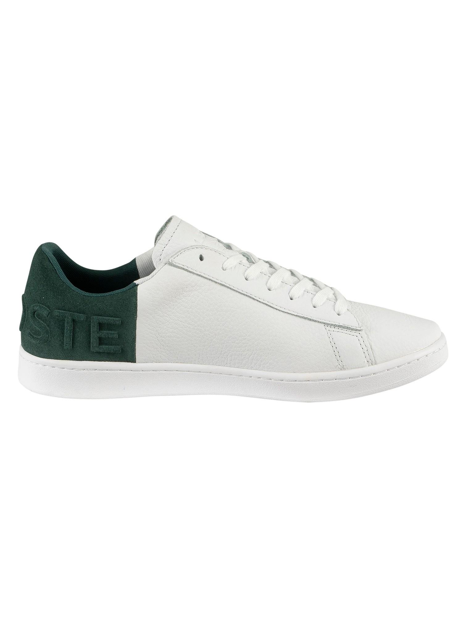 Lacoste Carnaby Evo 419 2 Sma Leather Trainers in White/Dark Green (White)  for Men | Lyst