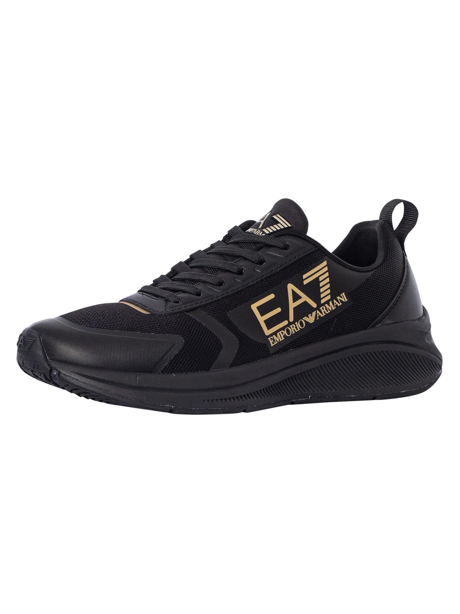 EA7 Logo Mesh Trainers in Blue for Men | Lyst