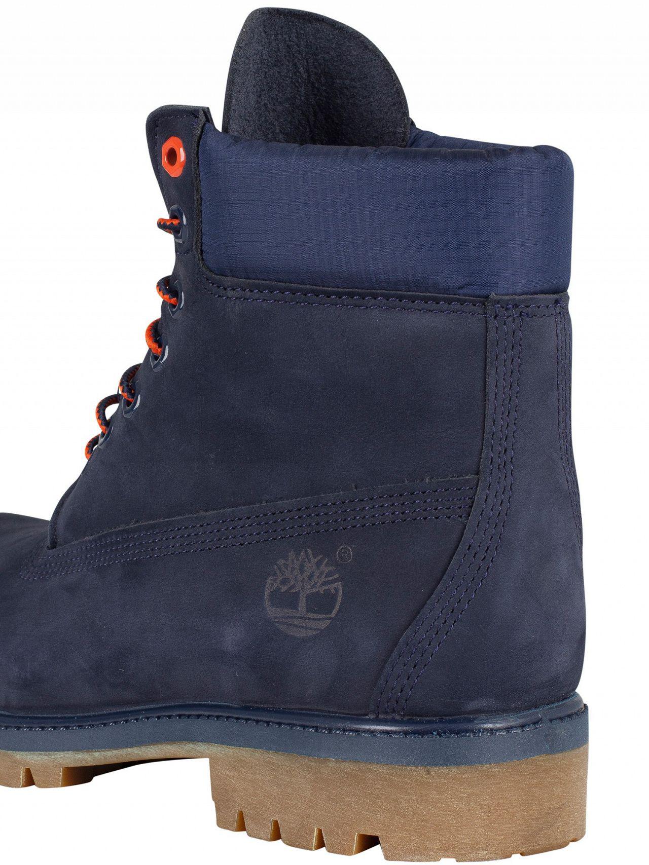Timberland Navy Nubuck Premium 6 Inch Waterproof Boots in Blue for Men |  Lyst