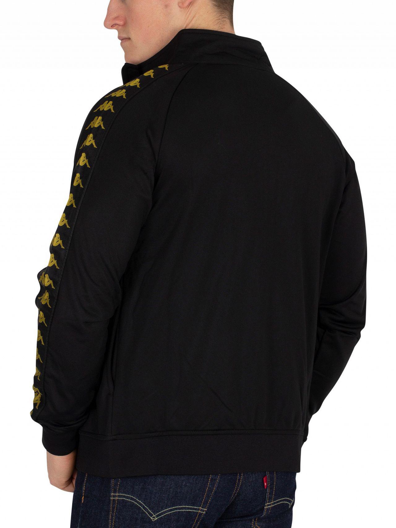 Kappa Black/gold Anniston 222 Banda Slim Fit Track Jacket for Men | Lyst