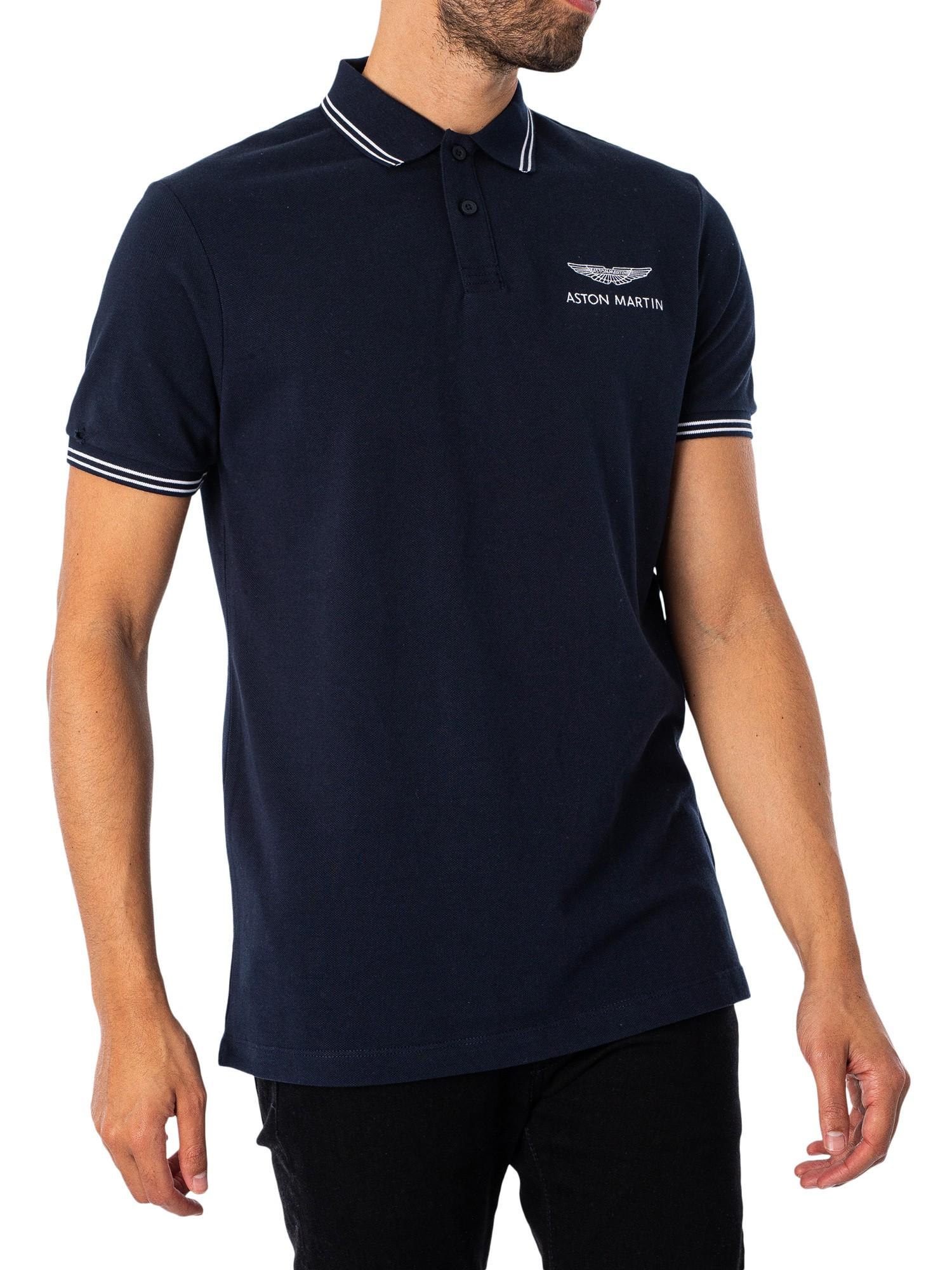 Hackett Aston Martin Racing Tipped Polo Shirt in Blue for Men | Lyst