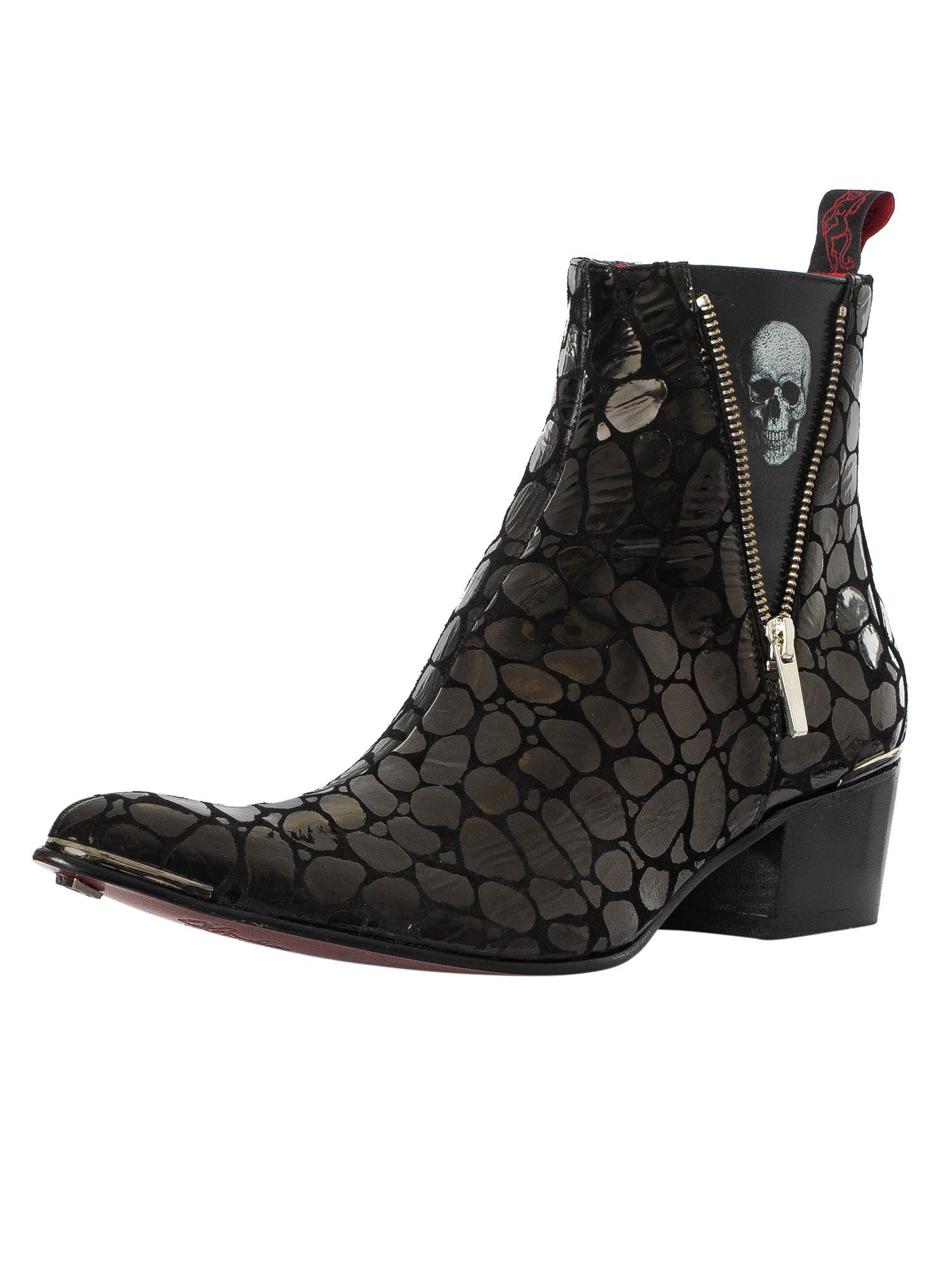 Jeffery West Skull Zip Leather Chelsea Boots in Black for Men | Lyst