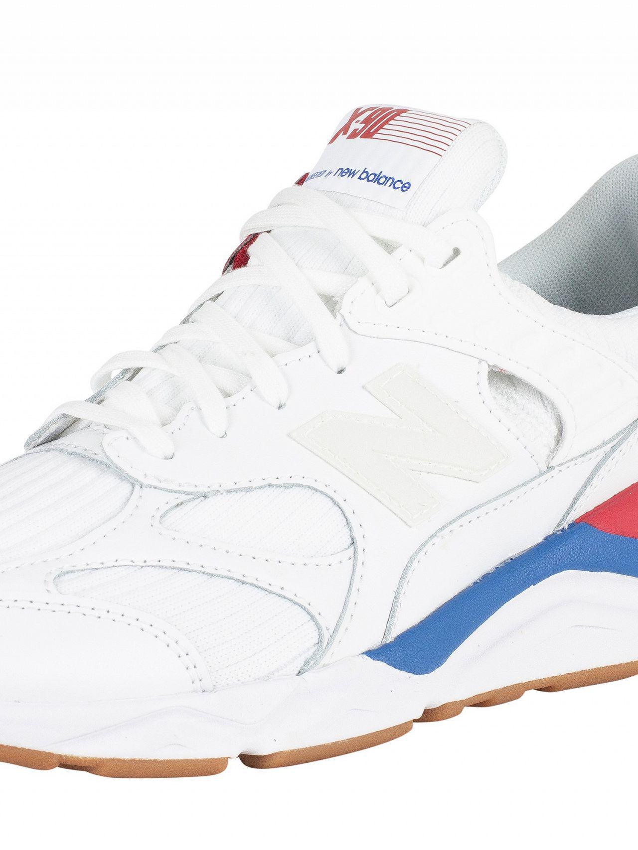 New Balance White/blue/red X-90 Trainers for Men | Lyst