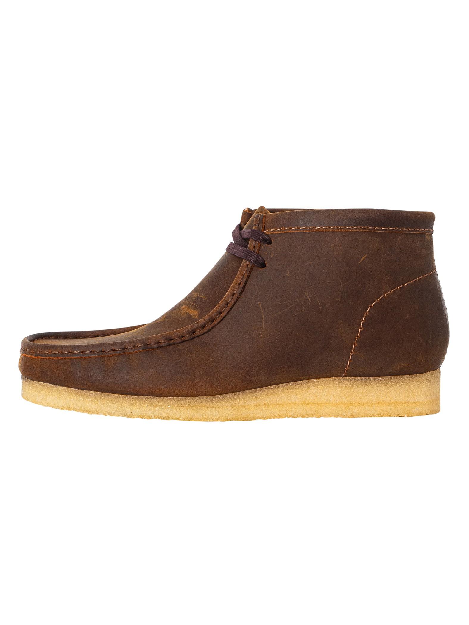 Clarks Originals Wallabee Boot Stivali Uomo - Pelle Beeswax, Colore Marrone, Suola In Crepe, Taglia 44.5 EU