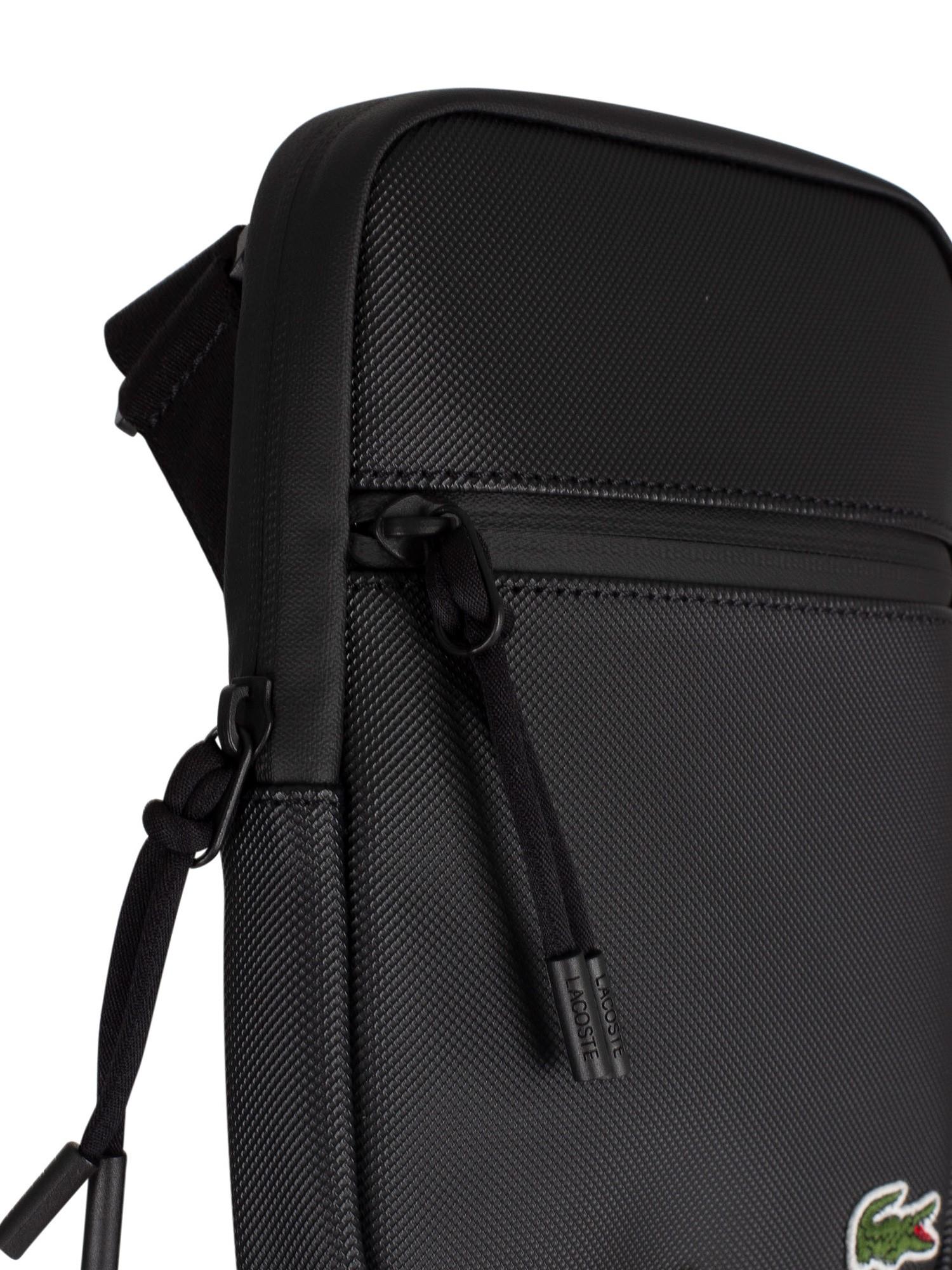 Lacoste Flat Unisex Crossbody Bag Black NH3307LV-000