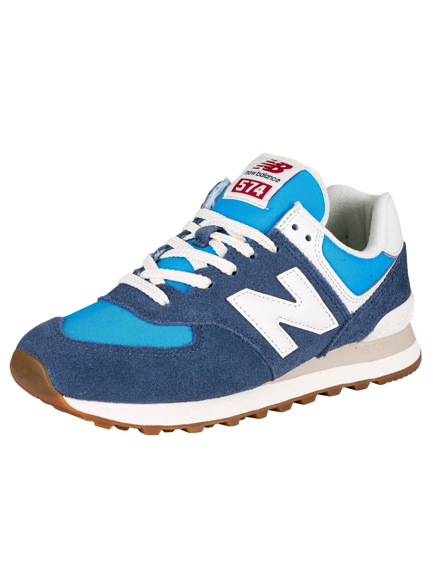 New Balance 574 Suede Trainers in Blue for Men | Lyst
