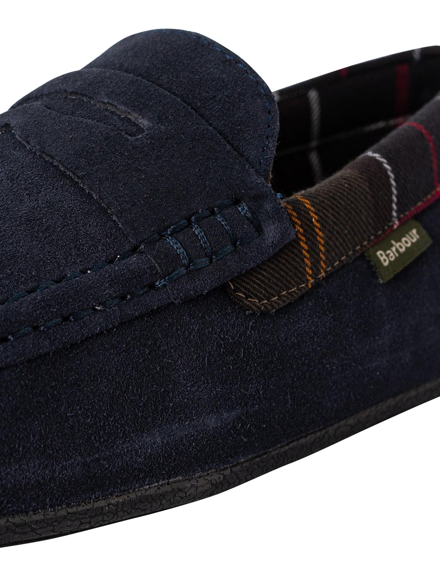 Barbour Porterfield Suede Slippers in Blue for Men | Lyst