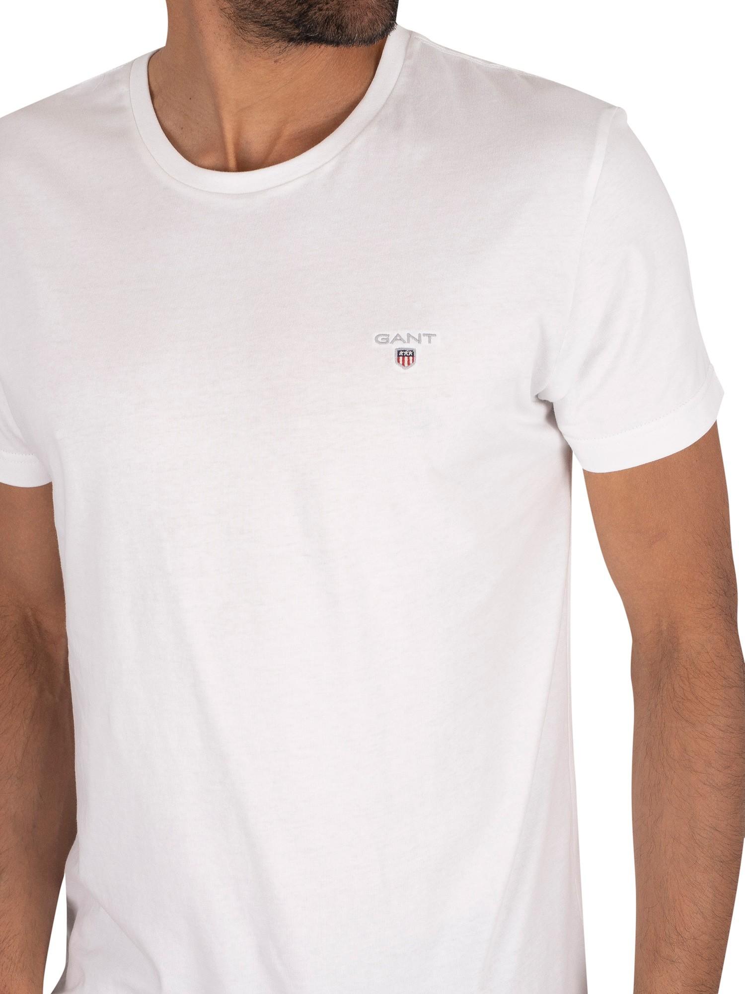 GANT Cotton Solid Logo T-shirt in White for Men | Lyst