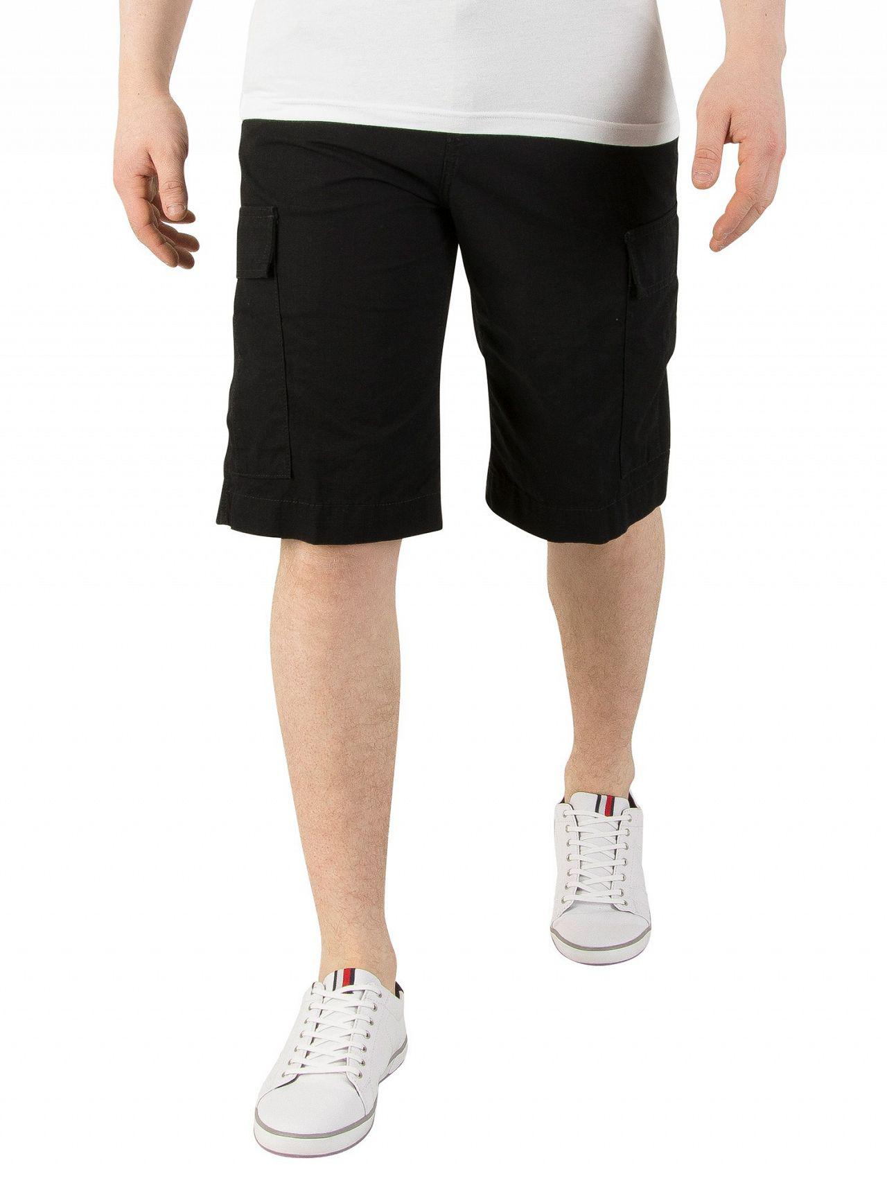 Carhartt WIP Cotton Black Rinsed Regular Cargo Shorts for Men - Lyst