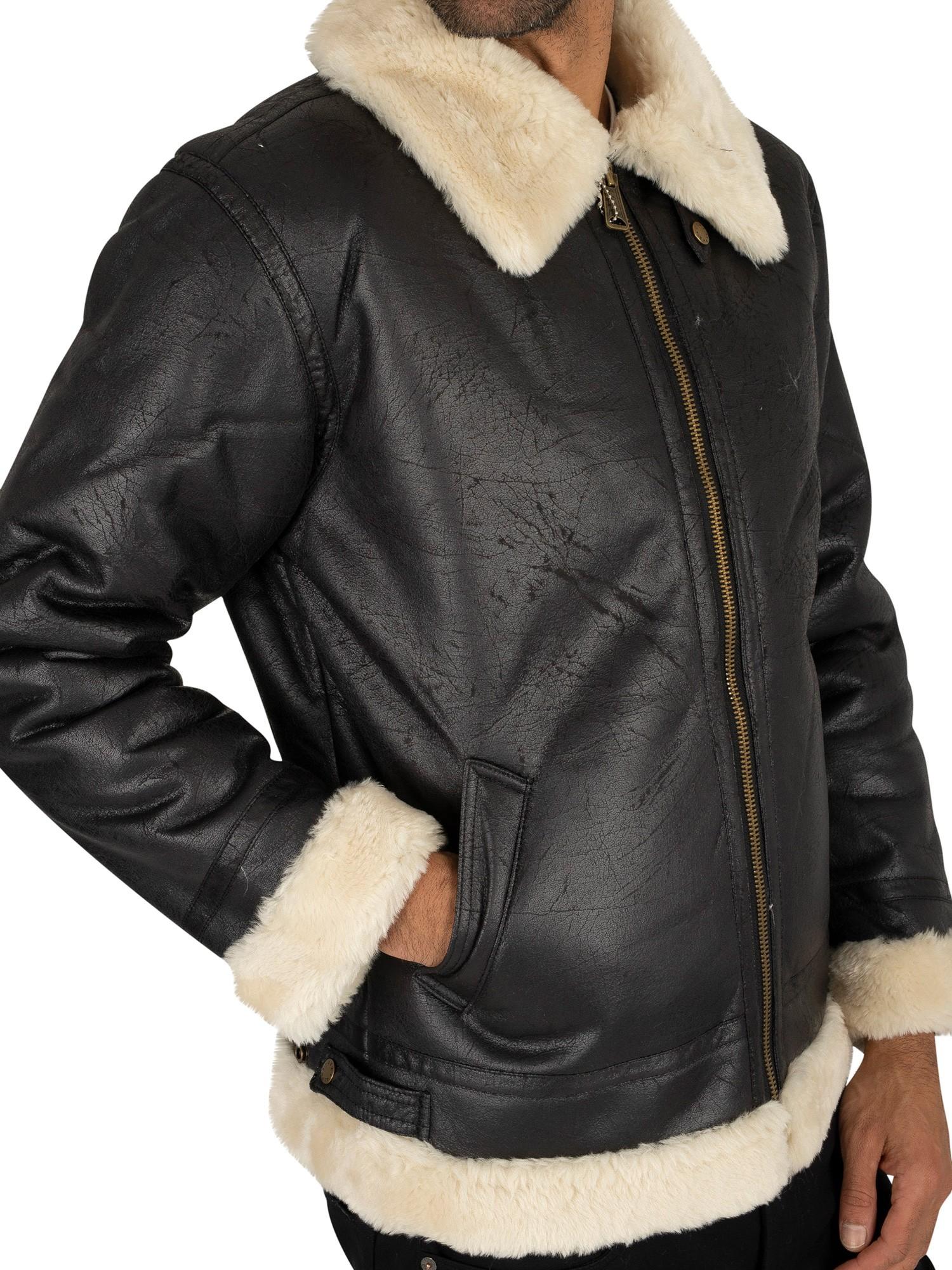Alpha Industries B3 Fl Fur Collar Bomber Jacket in Black for Men 