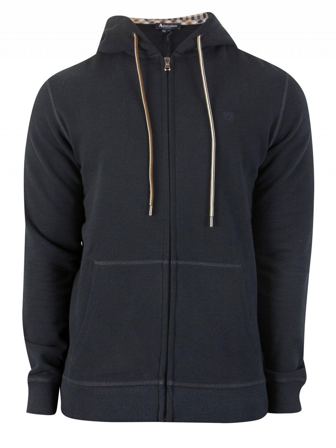 aquascutum hoodie navy