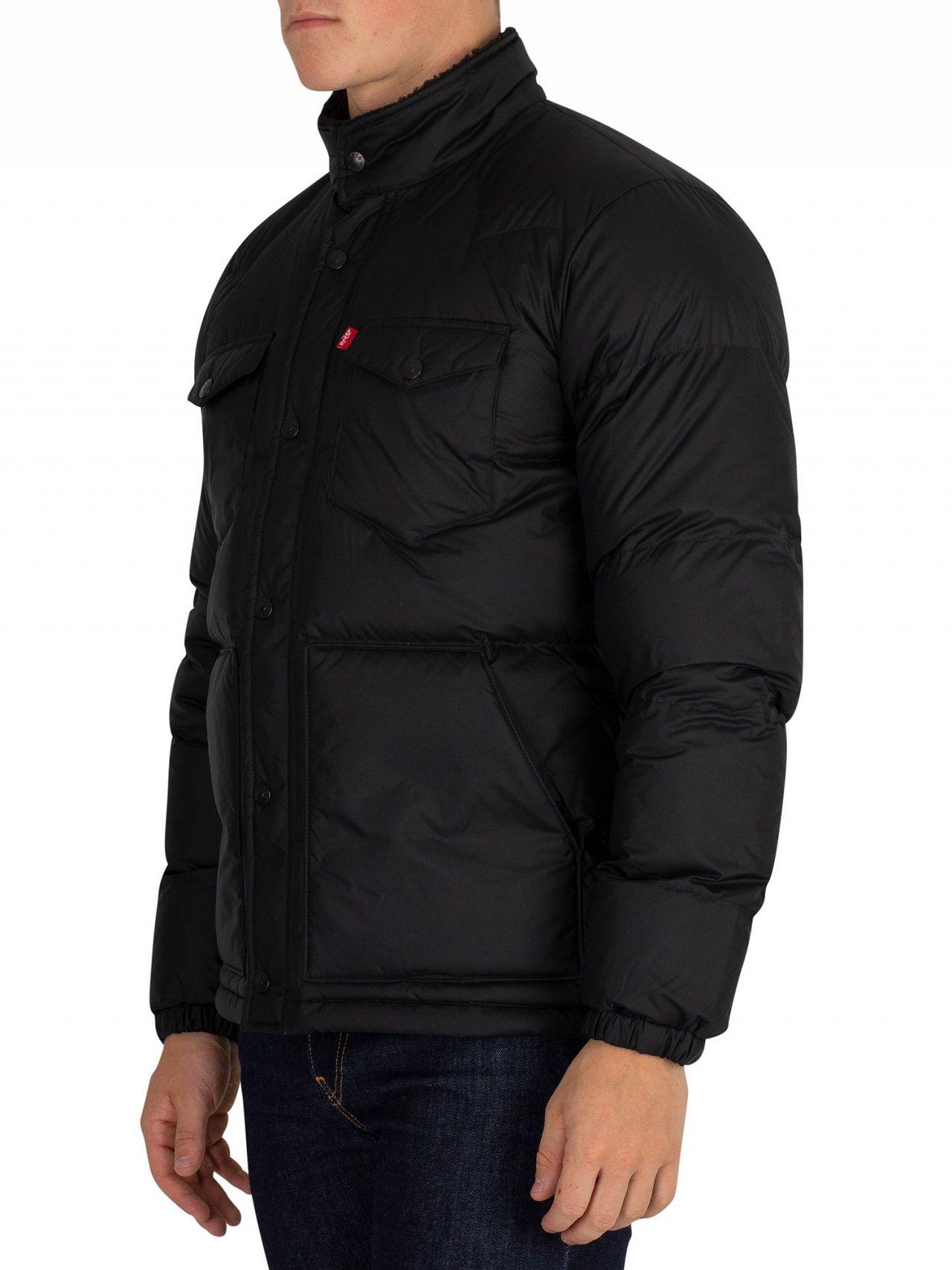 Grave Childish Robe Levi's Synthetic Black Down Barstow Puffer Jacket for Men | Lyst
