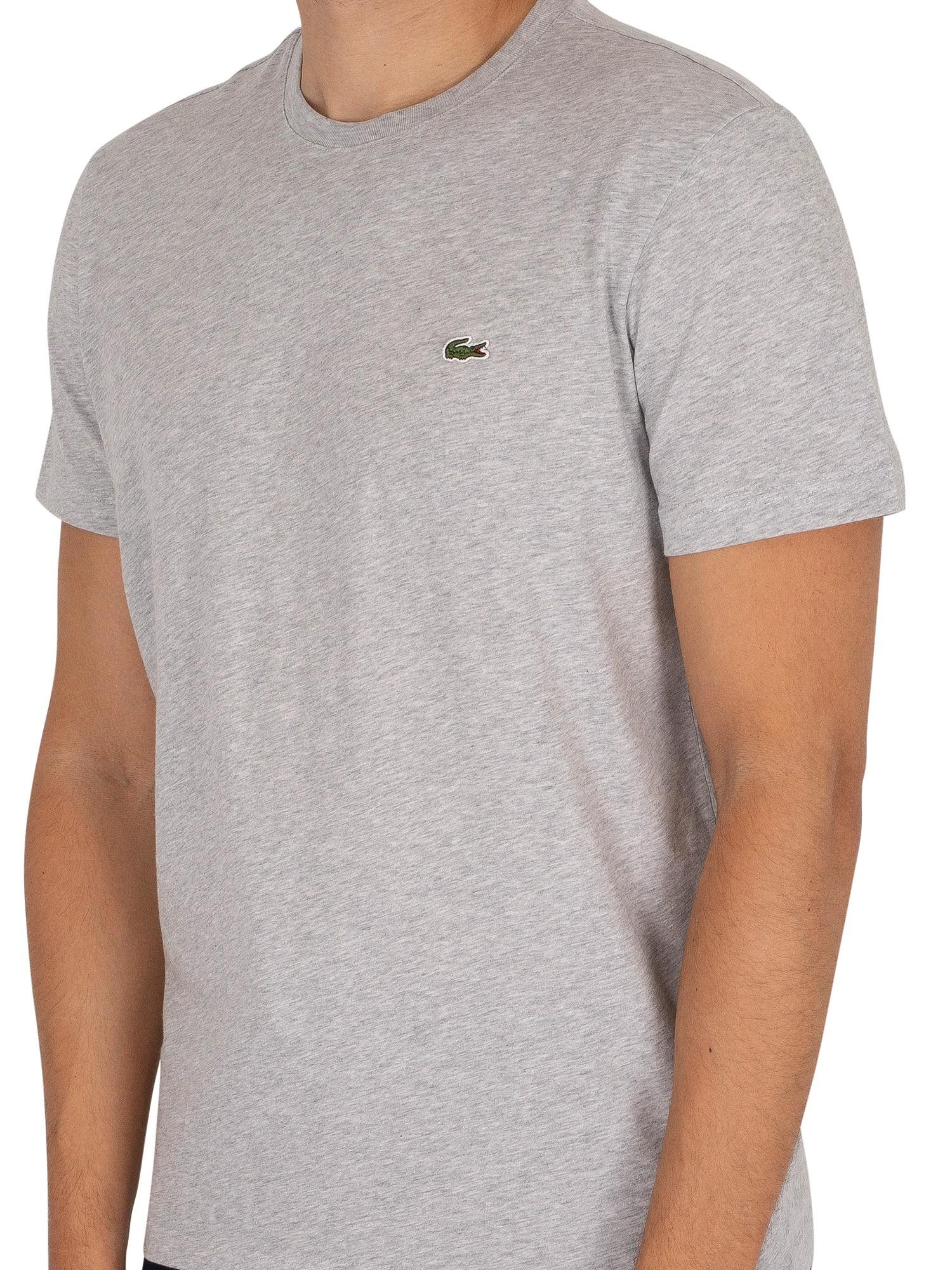 Lacoste Logo T-shirt in Grey Melange (Gray) for Men - Lyst