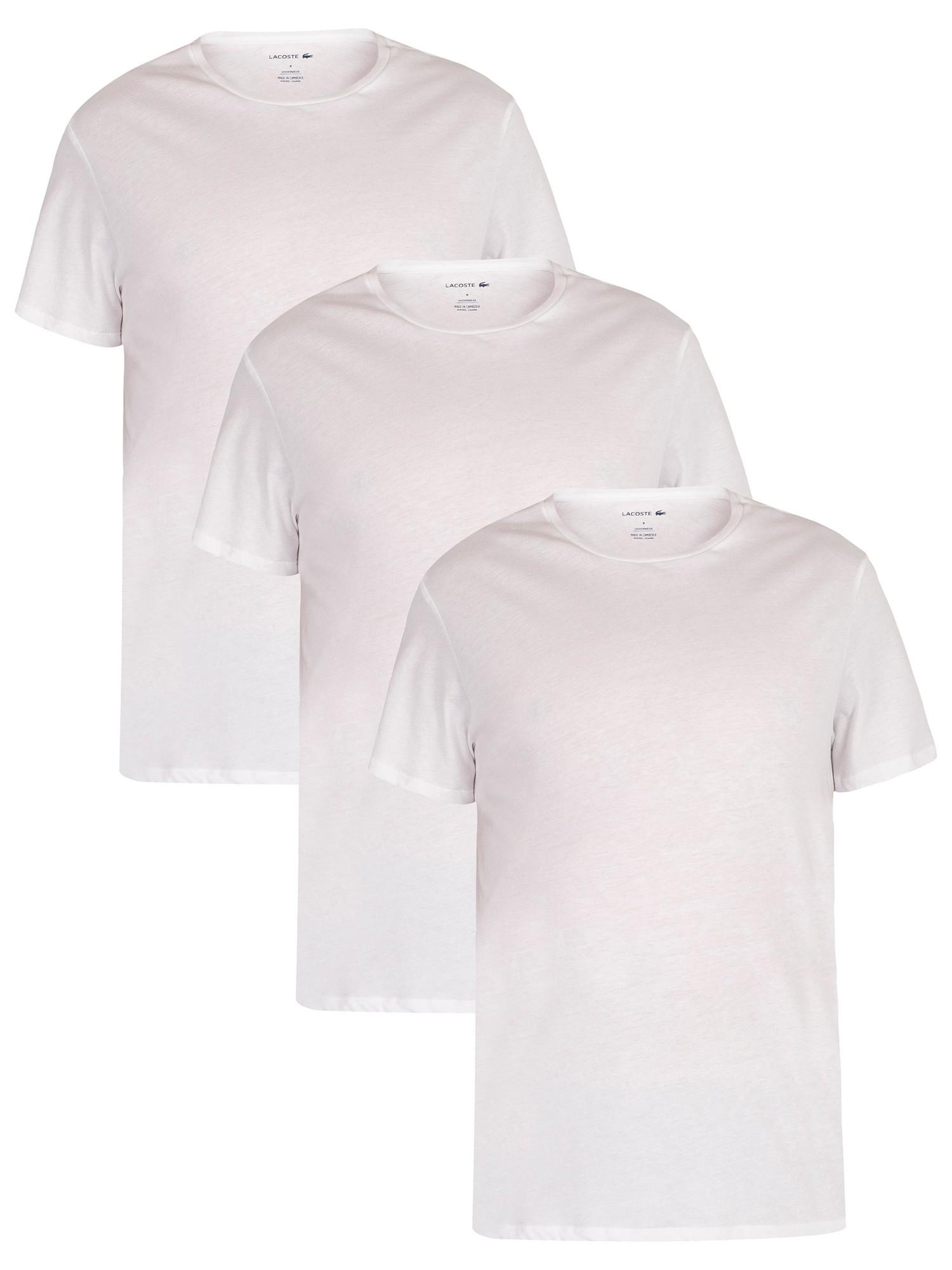 Lacoste 3 Pack Crew T-shirt in White 