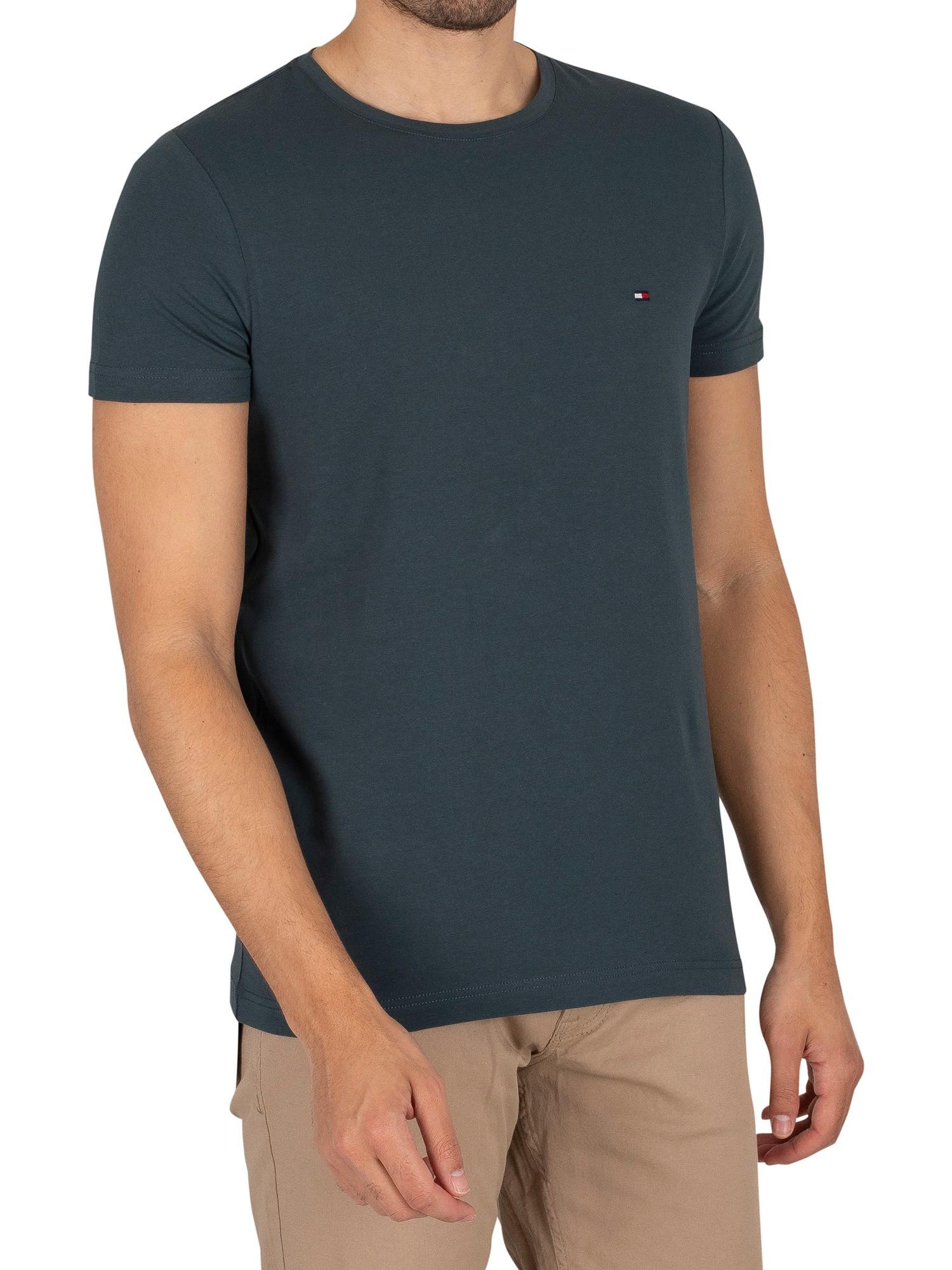 Tommy Hilfiger Cotton Stretch Slim Fit T-shirt in Blue for Men - Lyst